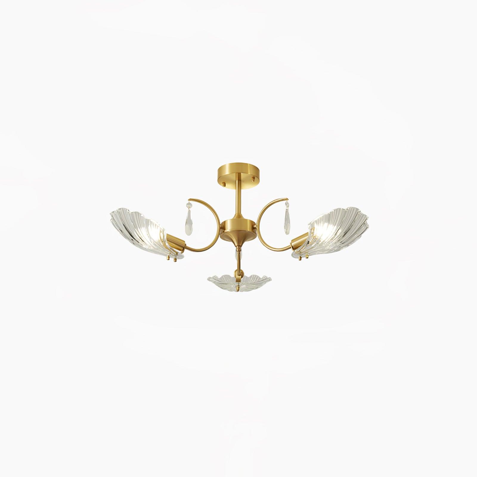 Lumara Petal Glass Brass Chandelier-Neutral Decor