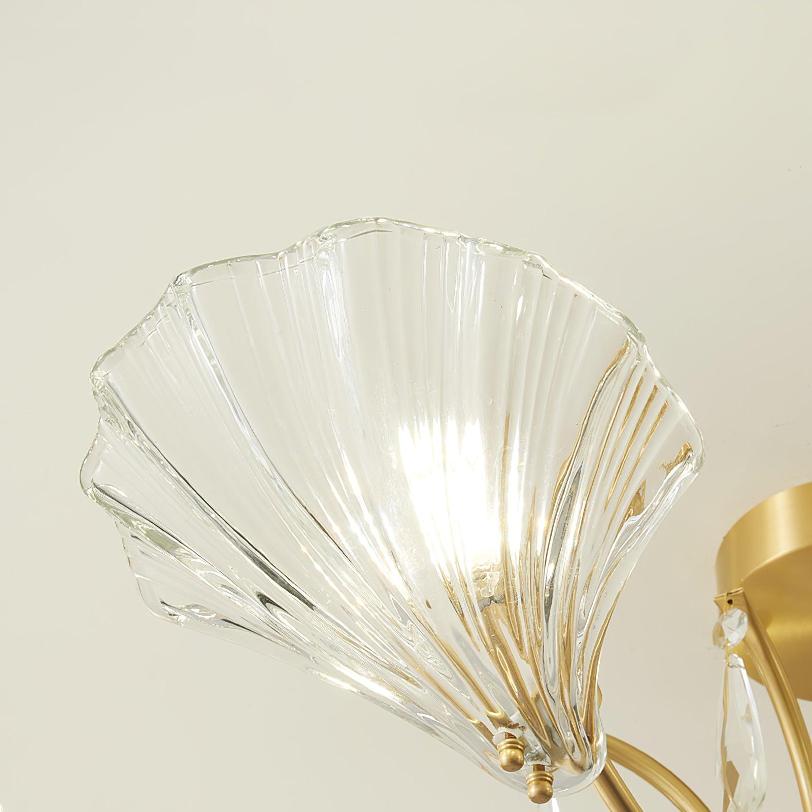Lumara Petal Glass Brass Chandelier-Neutral Decor