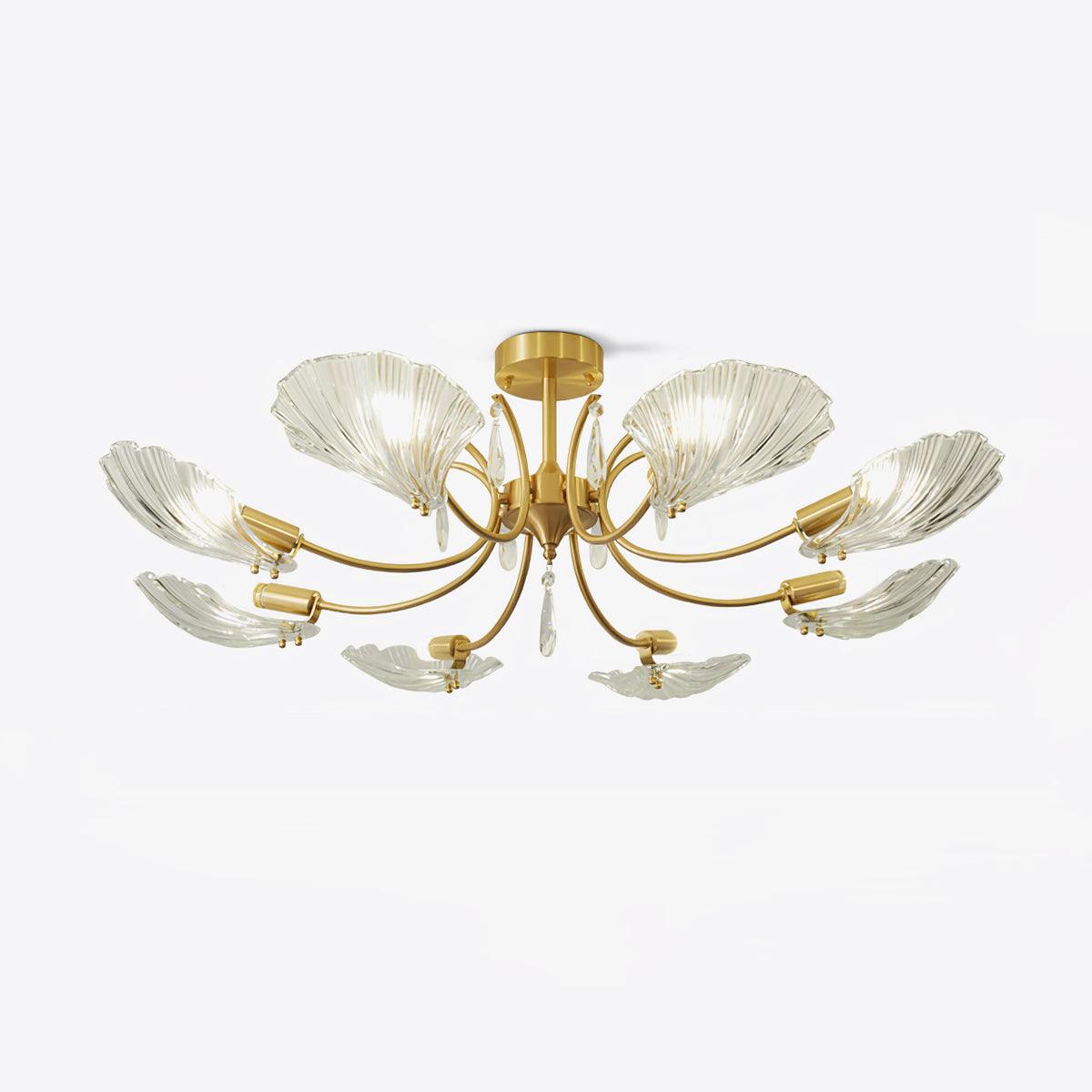 Lumara Petal Glass Brass Chandelier-Neutral Decor
