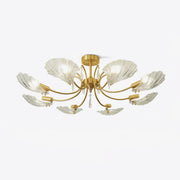Lumara Petal Glass Brass Chandelier-Neutral Decor