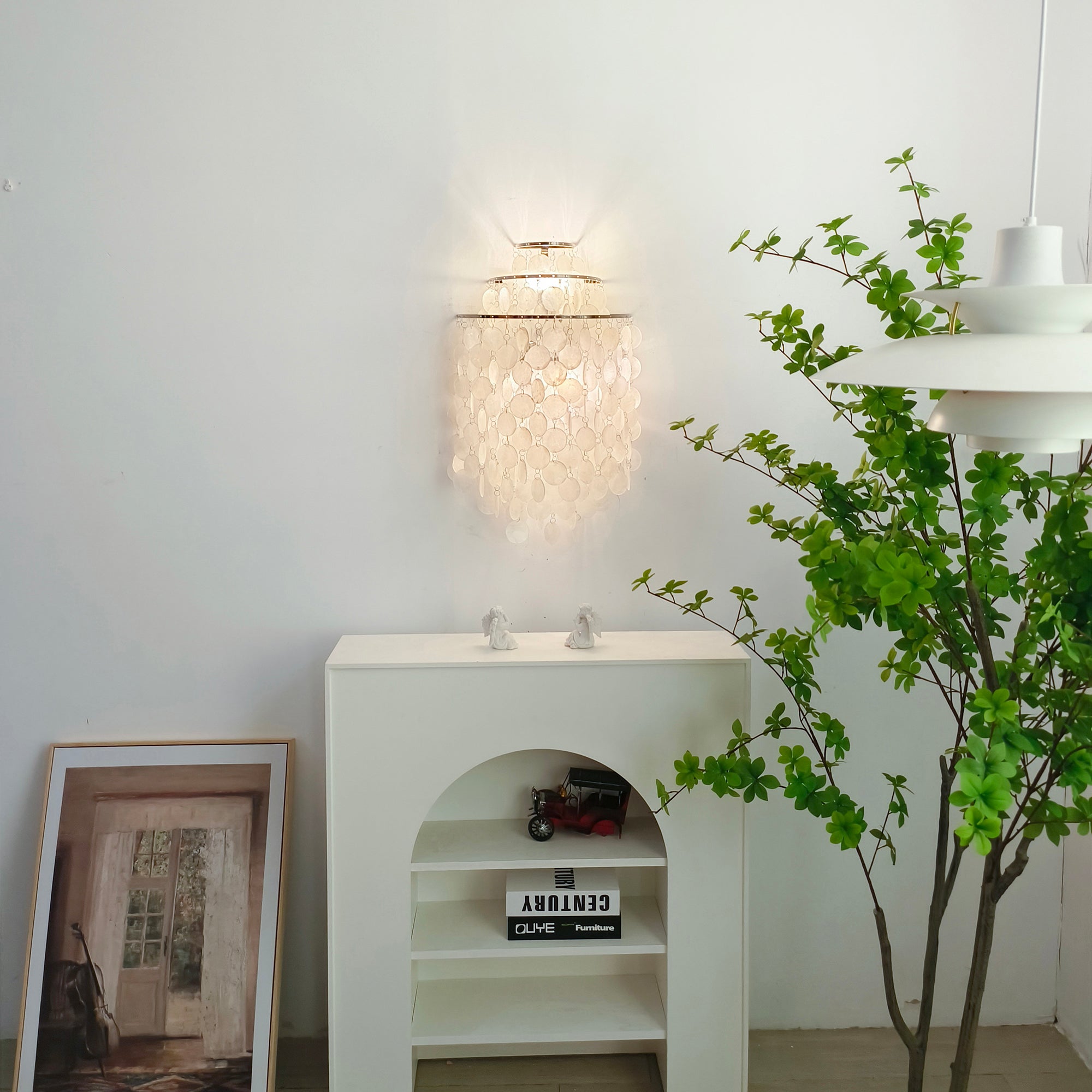 Shell Postmodern Luxury Cascading Wall Light-Neutral Decor