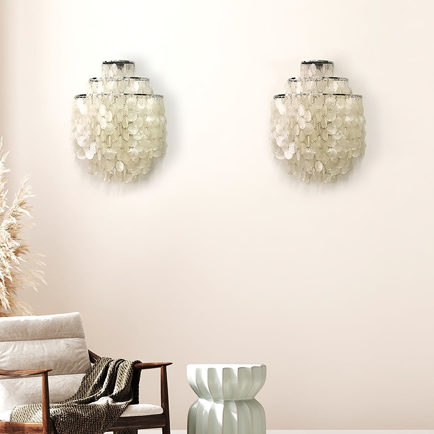 Shell Postmodern Luxury Cascading Wall Light-Neutral Decor