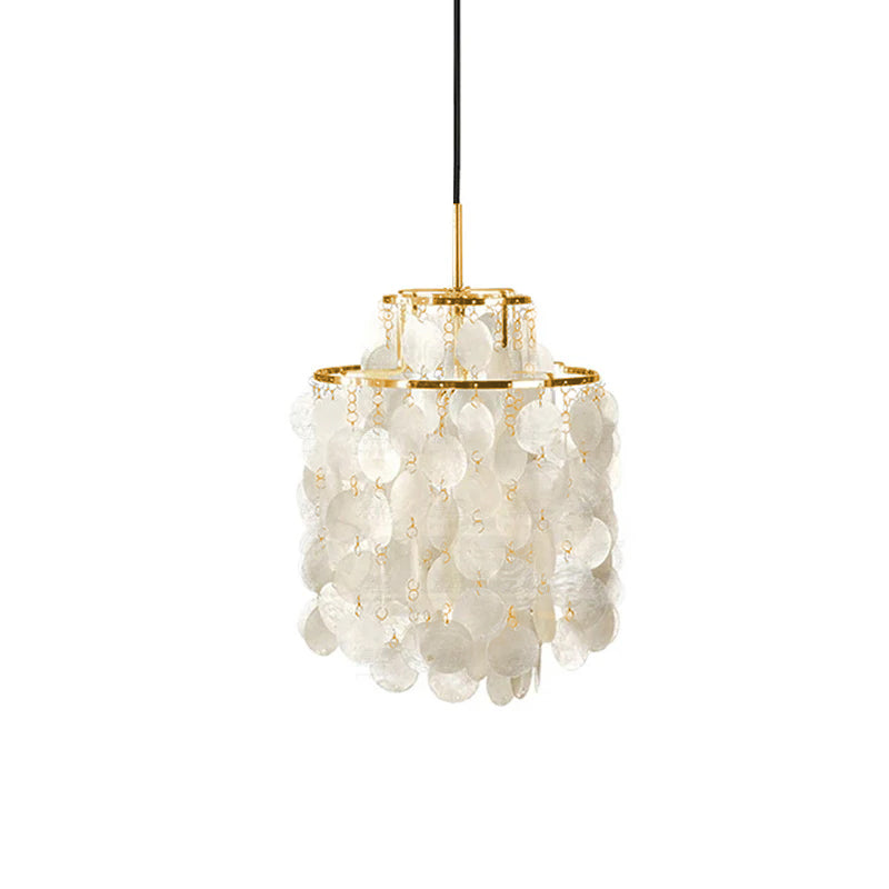Rivena Pendant Lamp Round Shell Ring-Neutral Decor