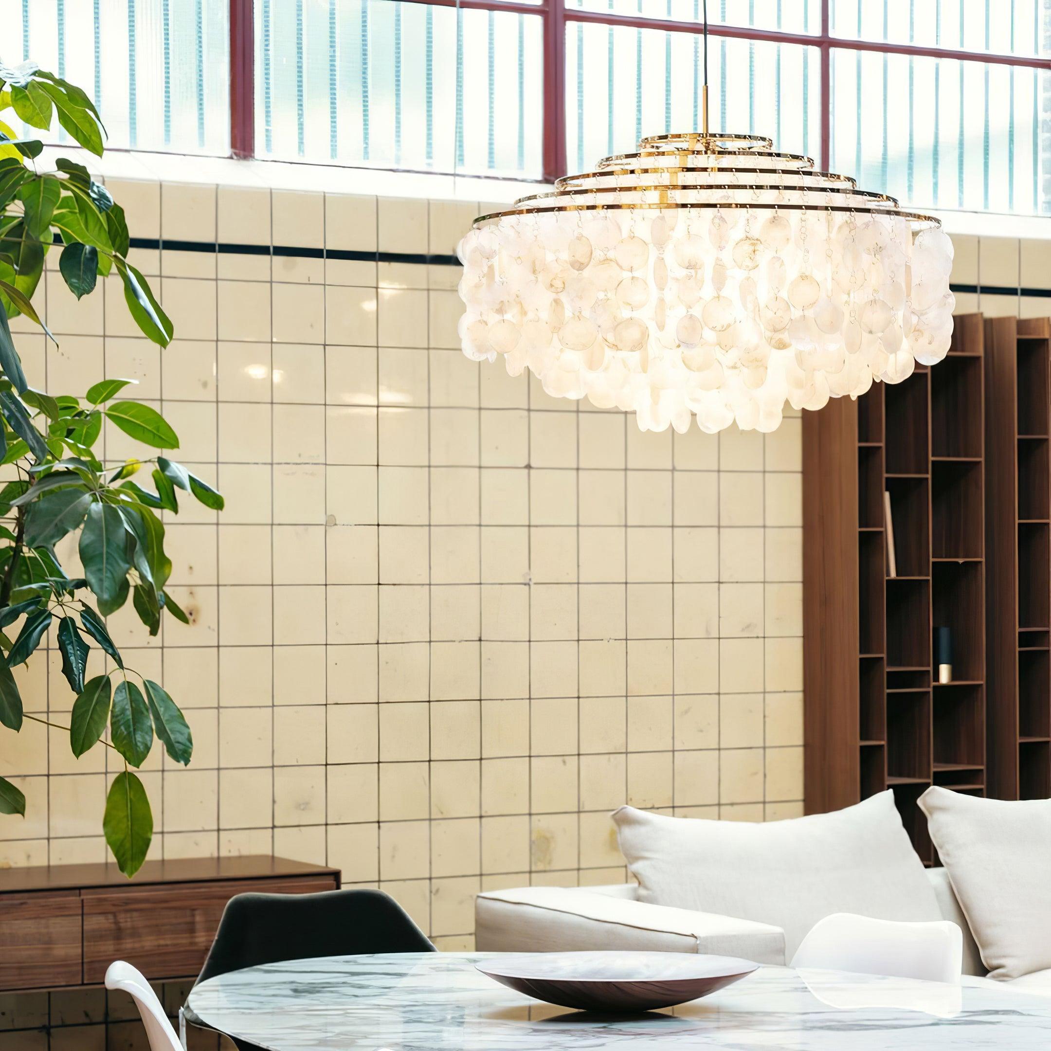 Elios Elegant Capiz Shell Chandelier
