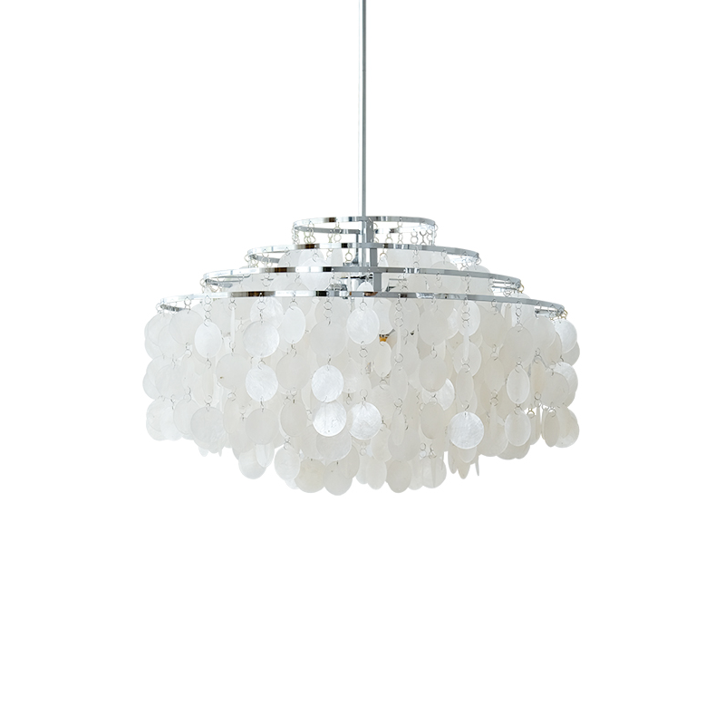 Rivena Pendant Lamp Round Shell Ring-Neutral Decor