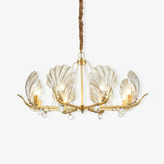 Lustra Chandelier Shell Crystal Leaf Copper-Neutral Decor
