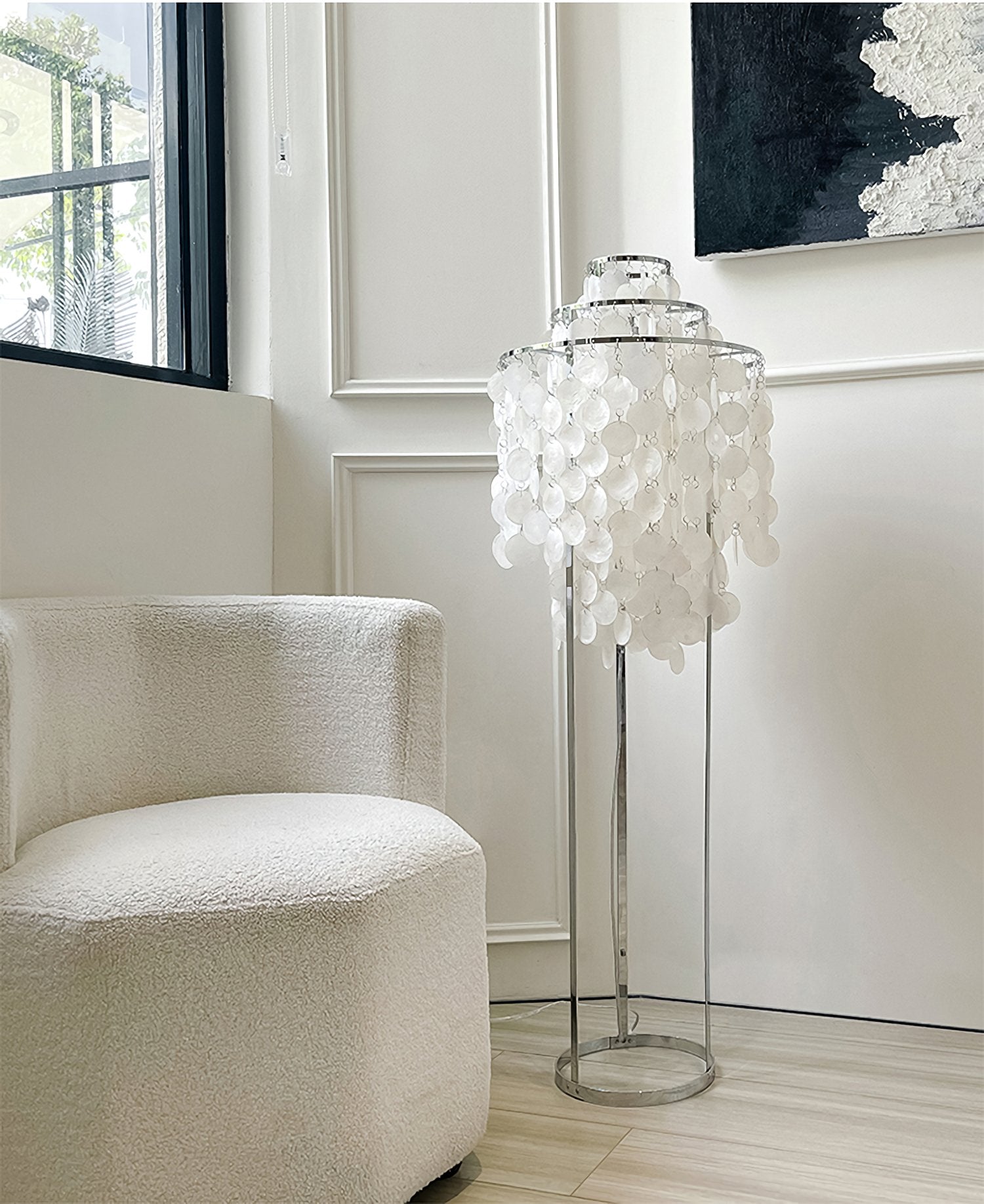 Wern Glam Glass Floor Lamp-Neutral Decor