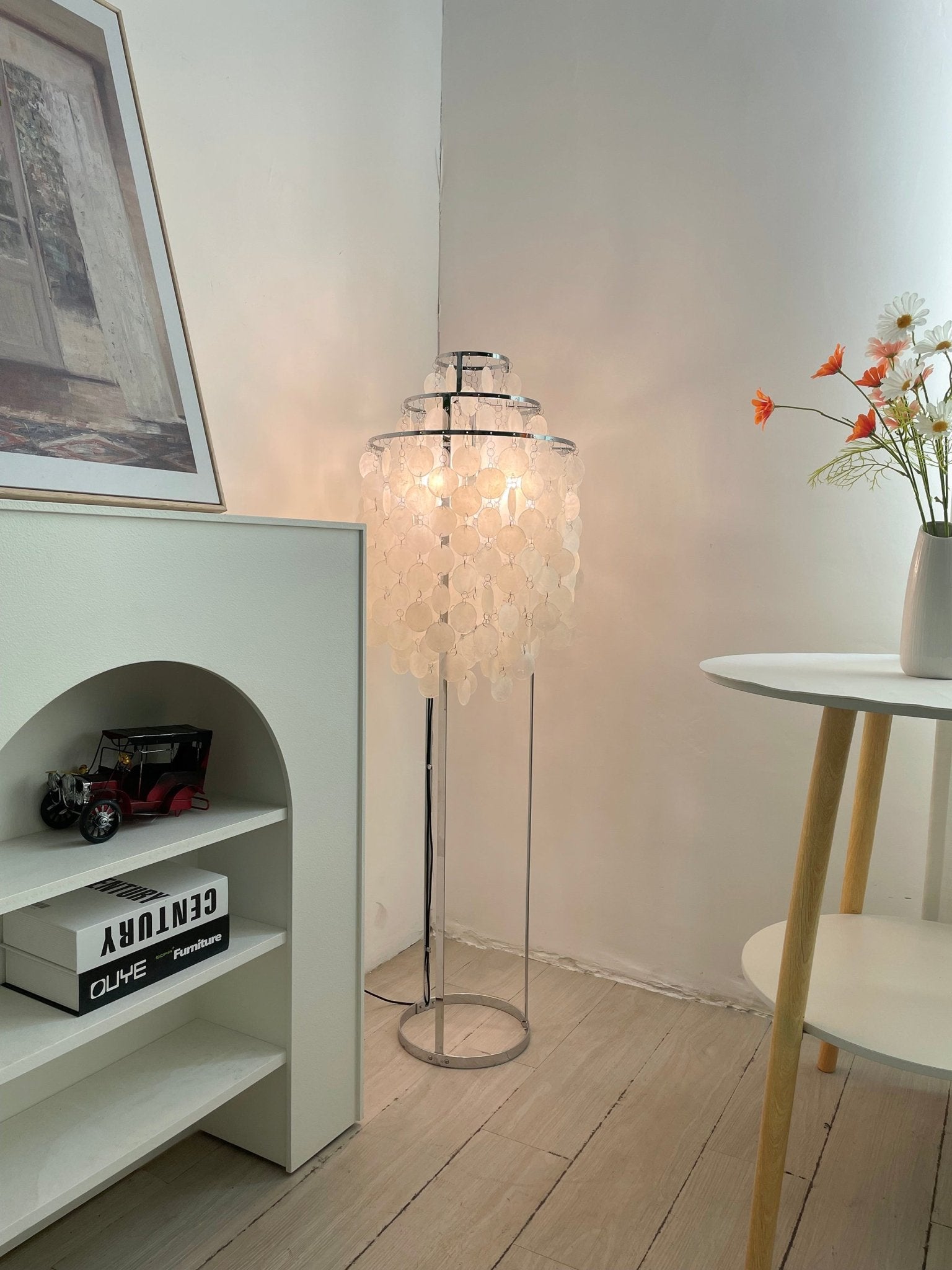 Wern Glam Glass Floor Lamp-Neutral Decor