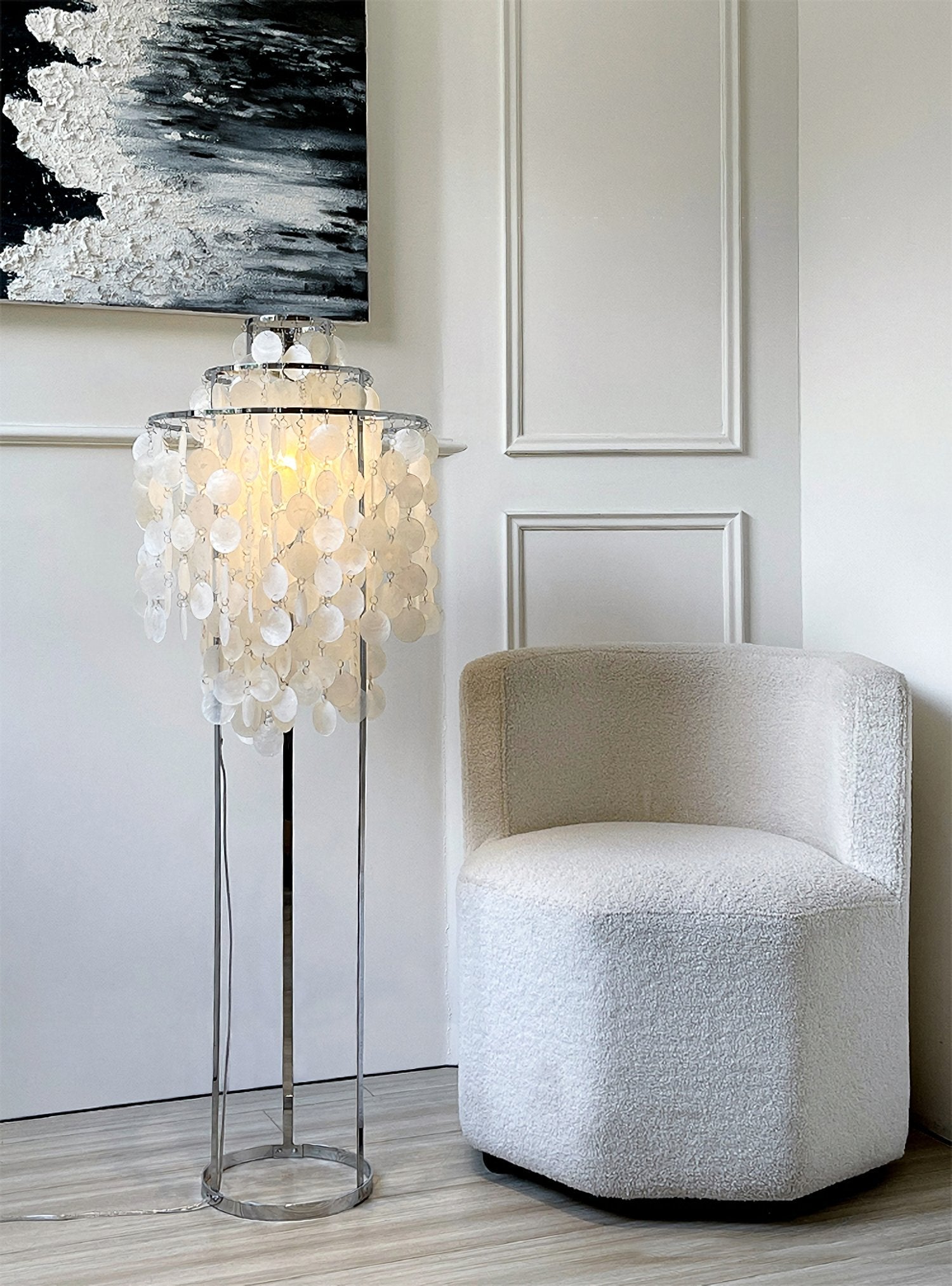 Wern Glam Glass Floor Lamp-Neutral Decor
