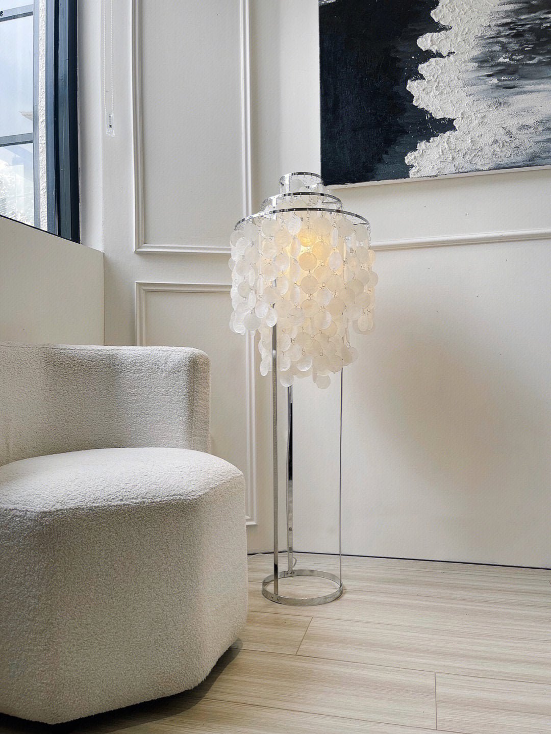 Wern Glam Glass Floor Lamp-Neutral Decor