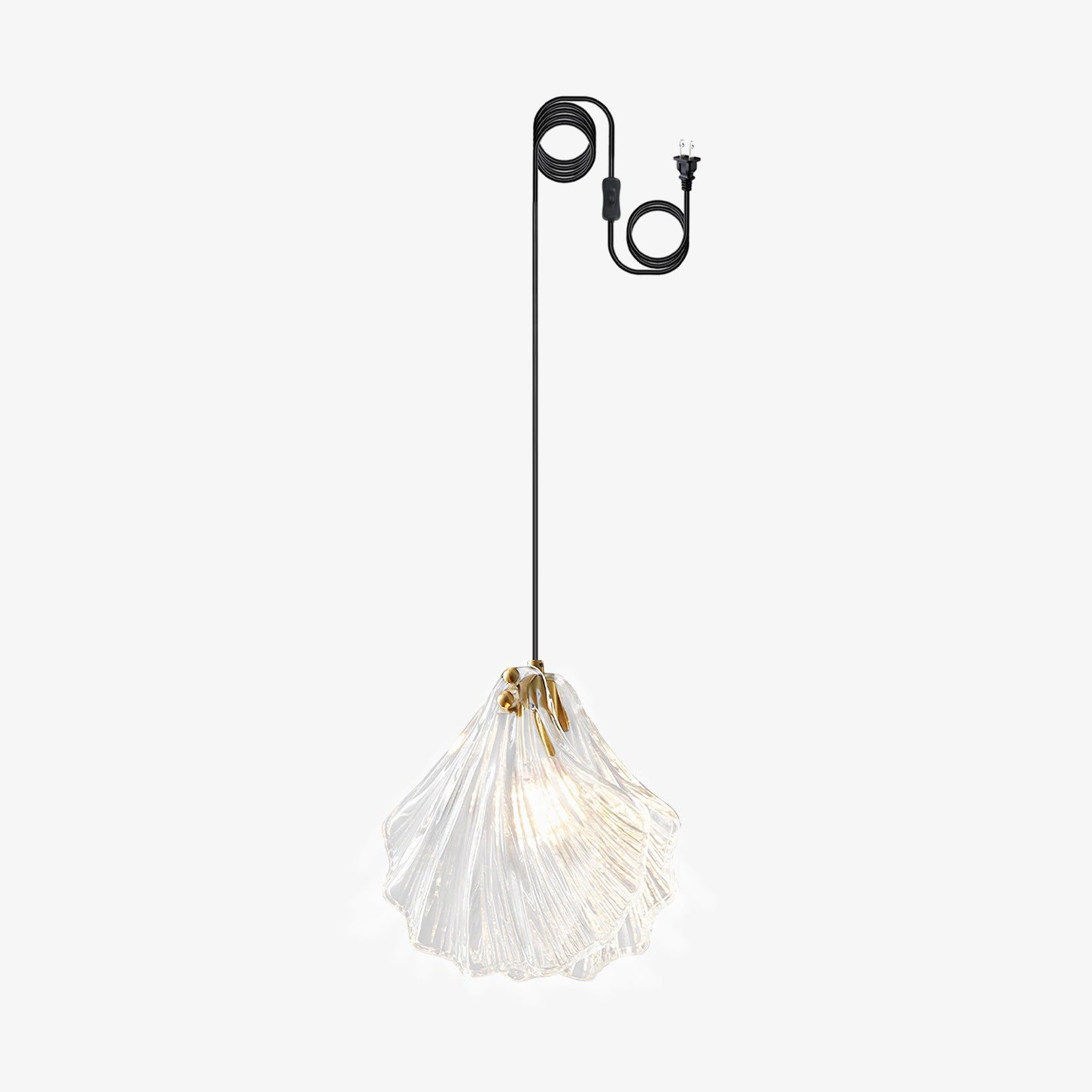 Covene Nordic Art Shell Mini Swag Glass Pendant Light-Neutral Decor