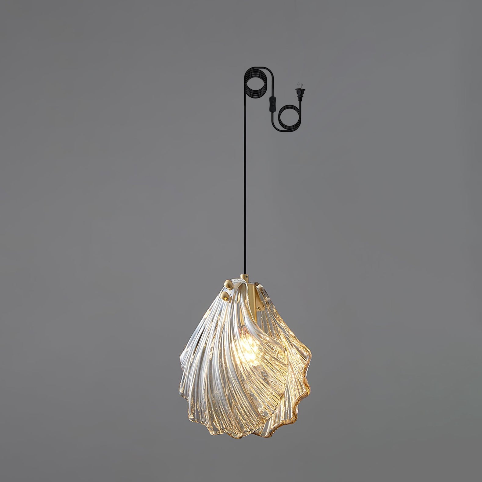 Covene Nordic Art Shell Mini Swag Glass Pendant Light-Neutral Decor