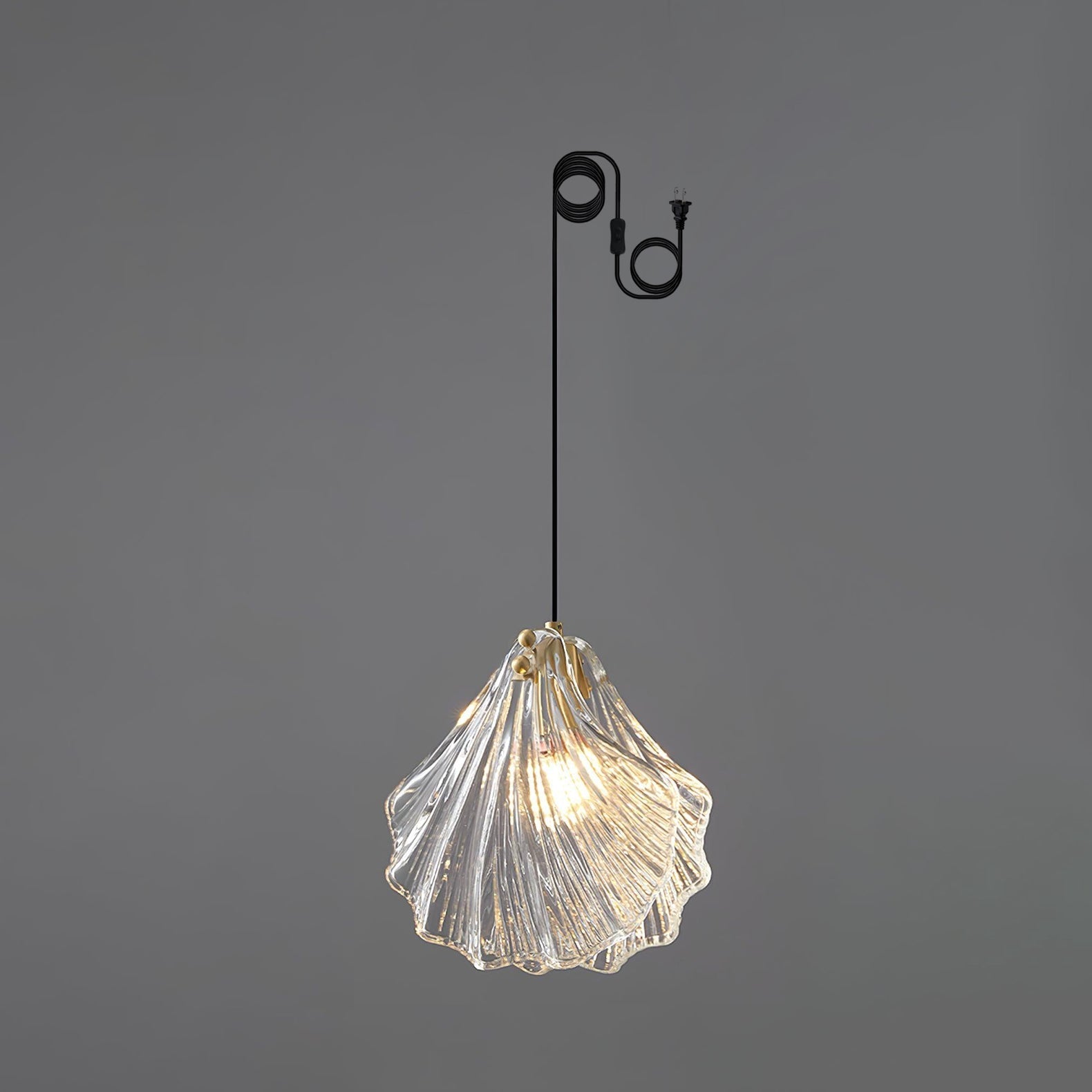 Covene Nordic Art Shell Mini Swag Glass Pendant Light-Neutral Decor