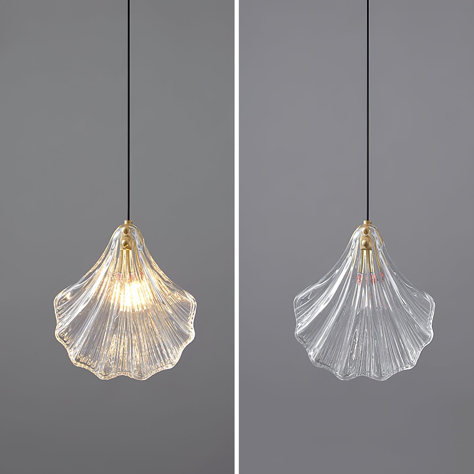 Covene Nordic Art Shell Mini Swag Glass Pendant Light-Neutral Decor