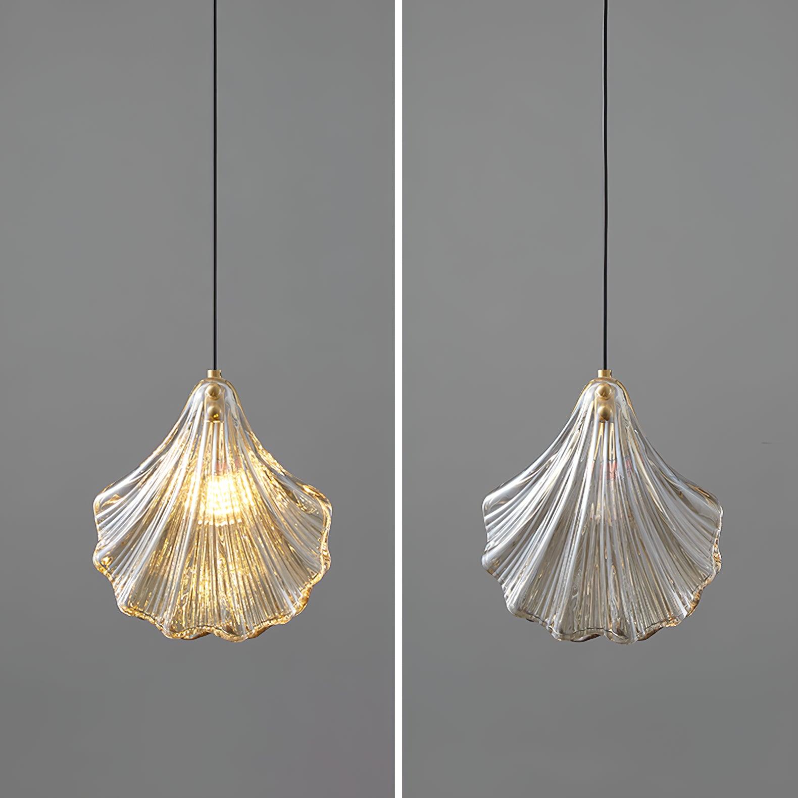 Covene Nordic Art Shell Mini Swag Glass Pendant Light-Neutral Decor