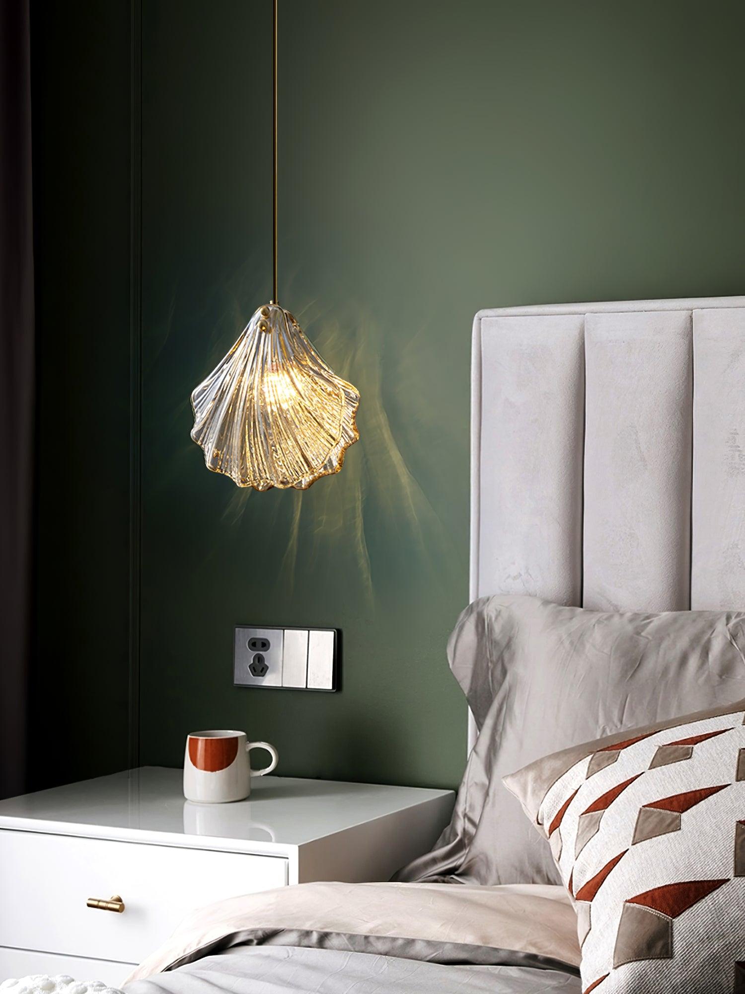Covene Nordic Art Shell Mini Swag Glass Pendant Light-Neutral Decor