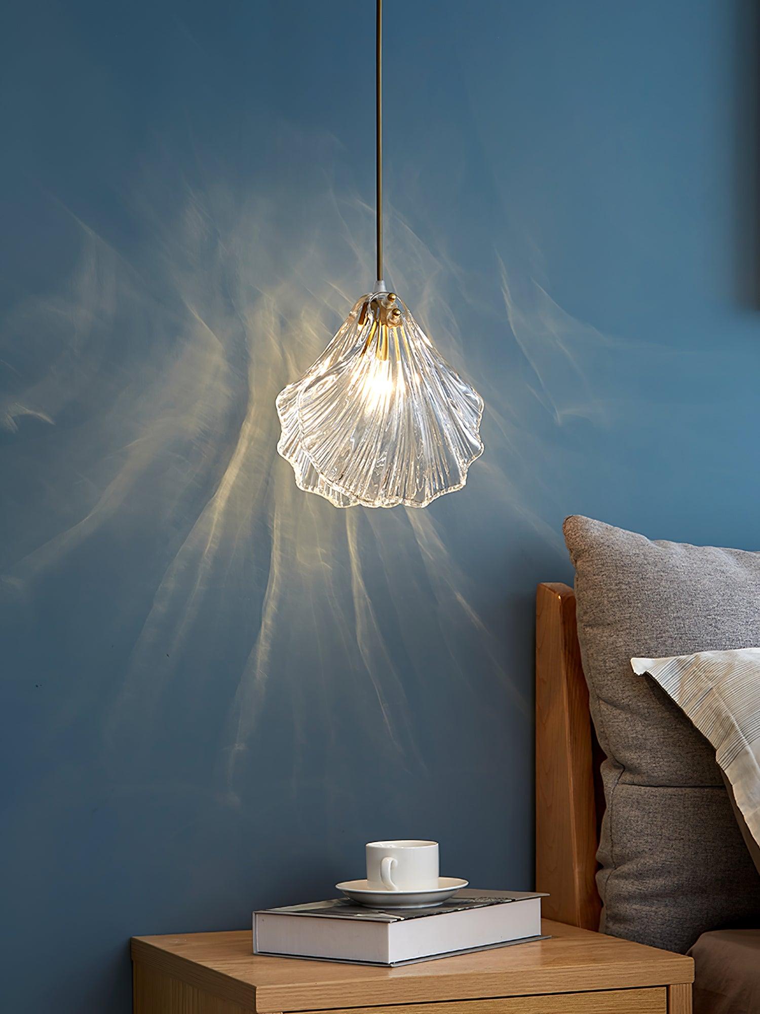 Covene Nordic Art Shell Mini Swag Glass Pendant Light-Neutral Decor