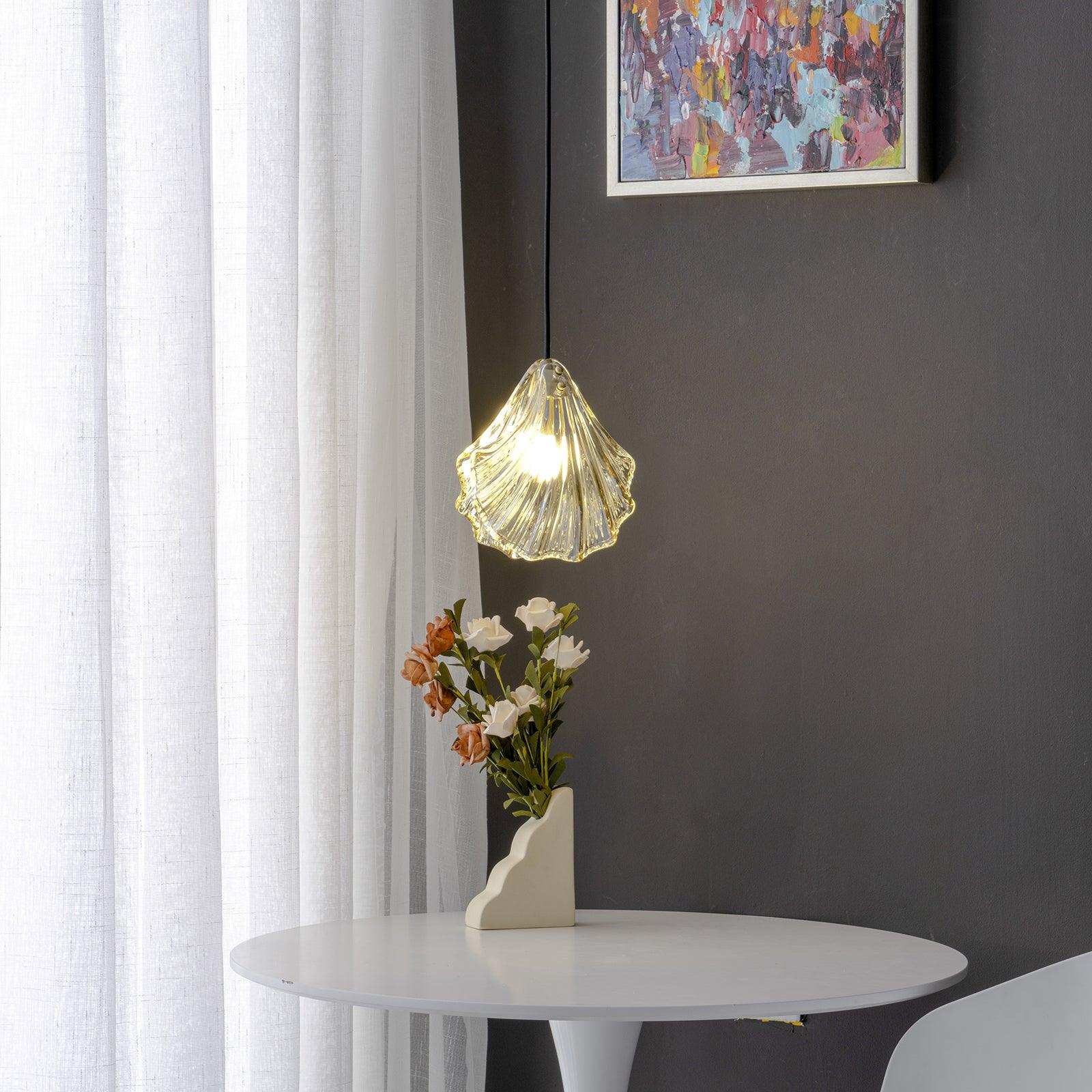 Covene Nordic Art Shell Mini Swag Glass Pendant Light-Neutral Decor
