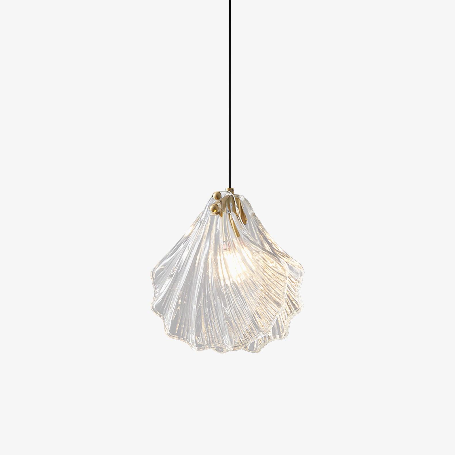 Covene Nordic Art Shell Mini Swag Glass Pendant Light-Neutral Decor