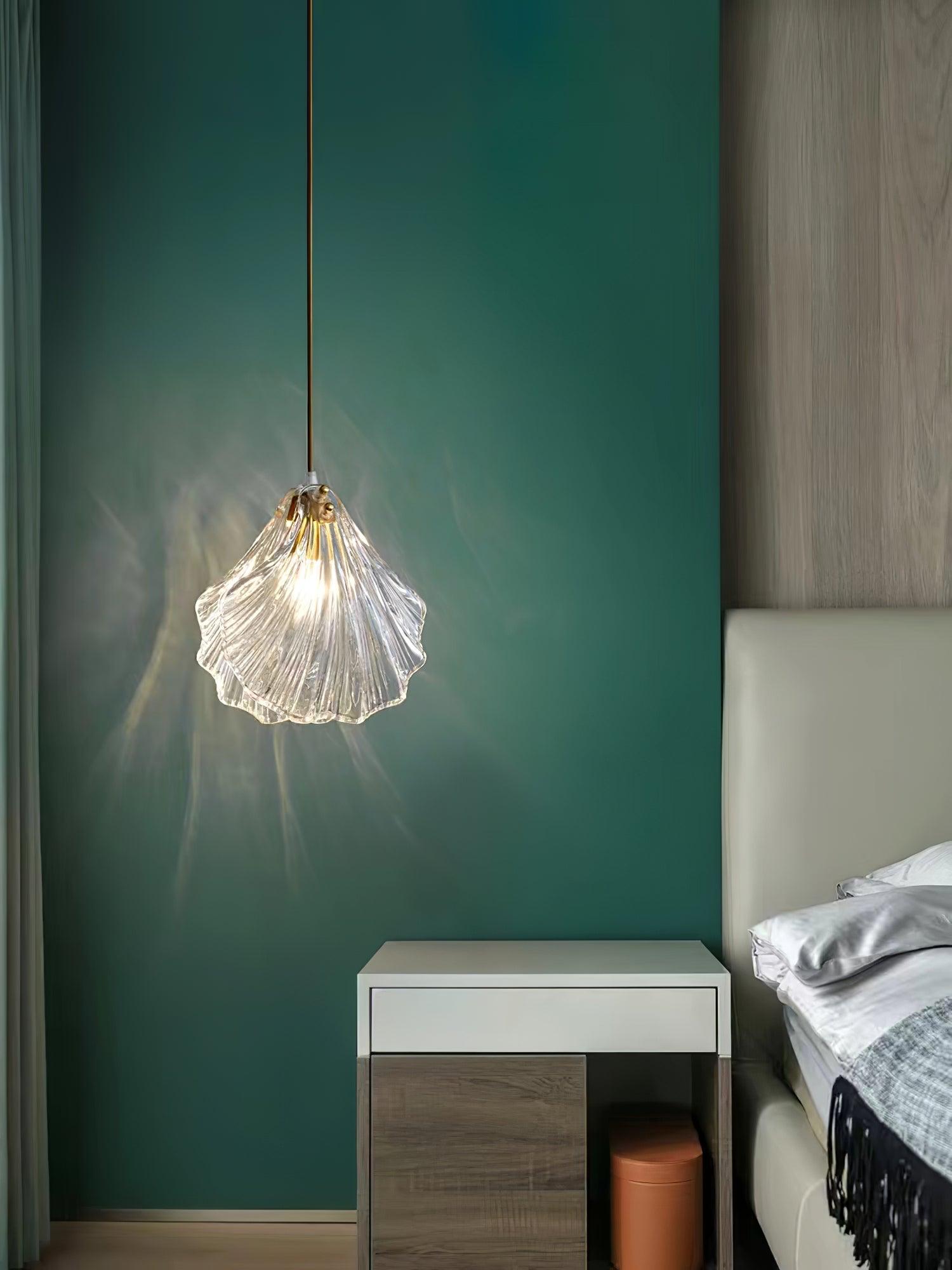 Covene Nordic Art Shell Mini Swag Glass Pendant Light-Neutral Decor