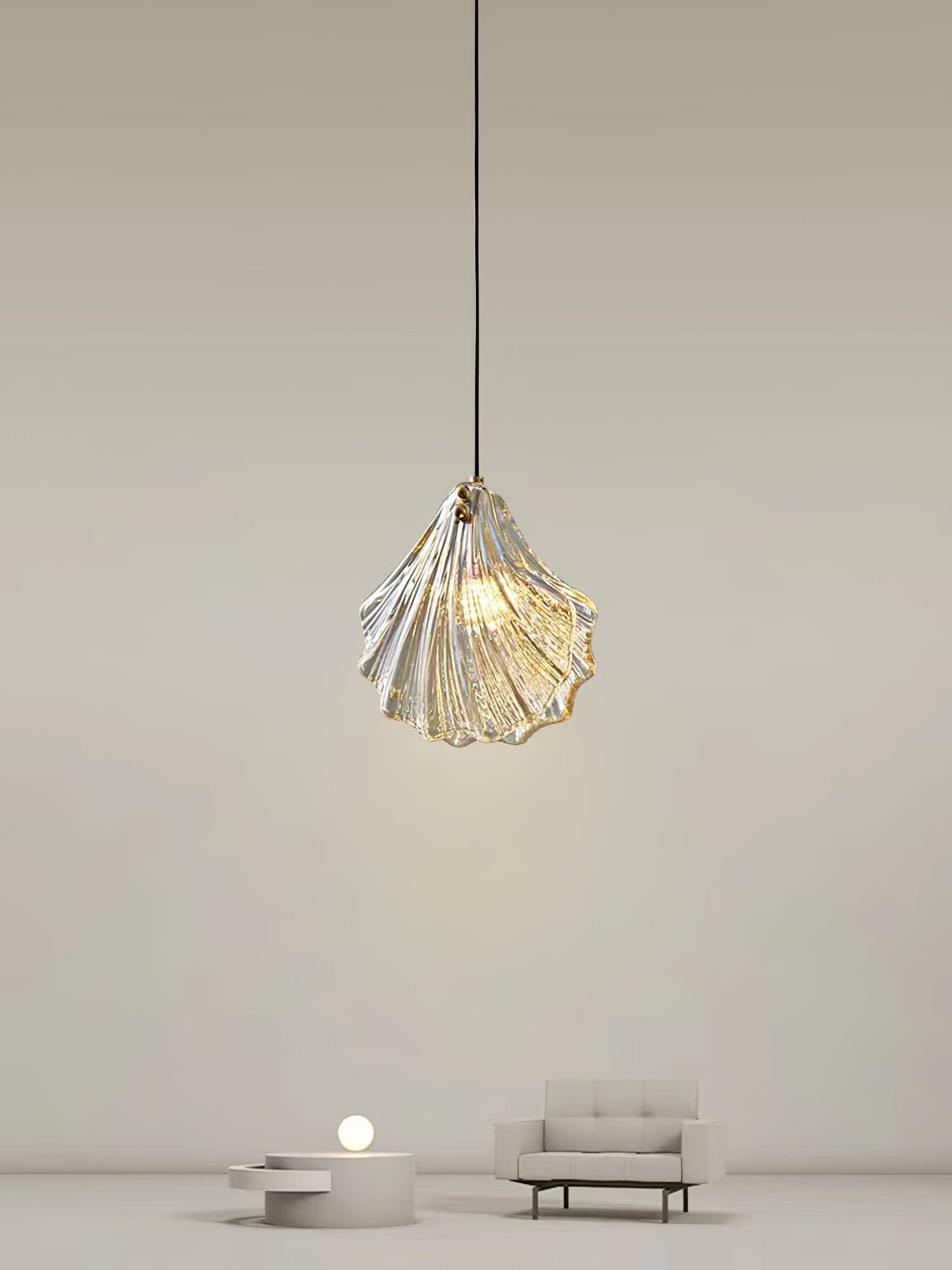 Covene Nordic Art Shell Mini Swag Glass Pendant Light-Neutral Decor