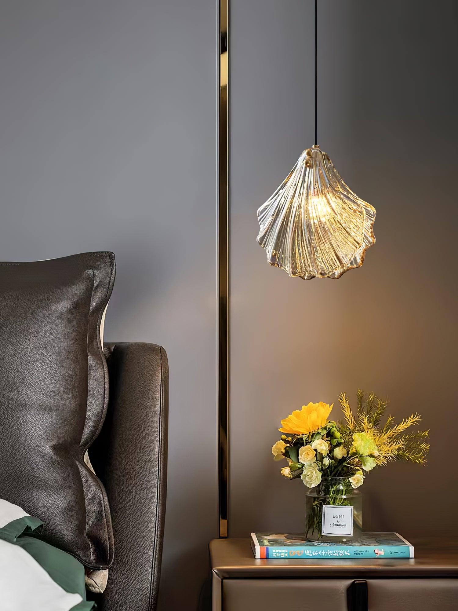Covene Nordic Art Shell Mini Swag Glass Pendant Light-Neutral Decor