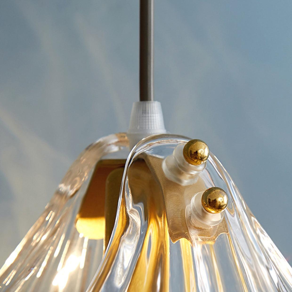 Covene Nordic Art Shell Mini Swag Glass Pendant Light-Neutral Decor