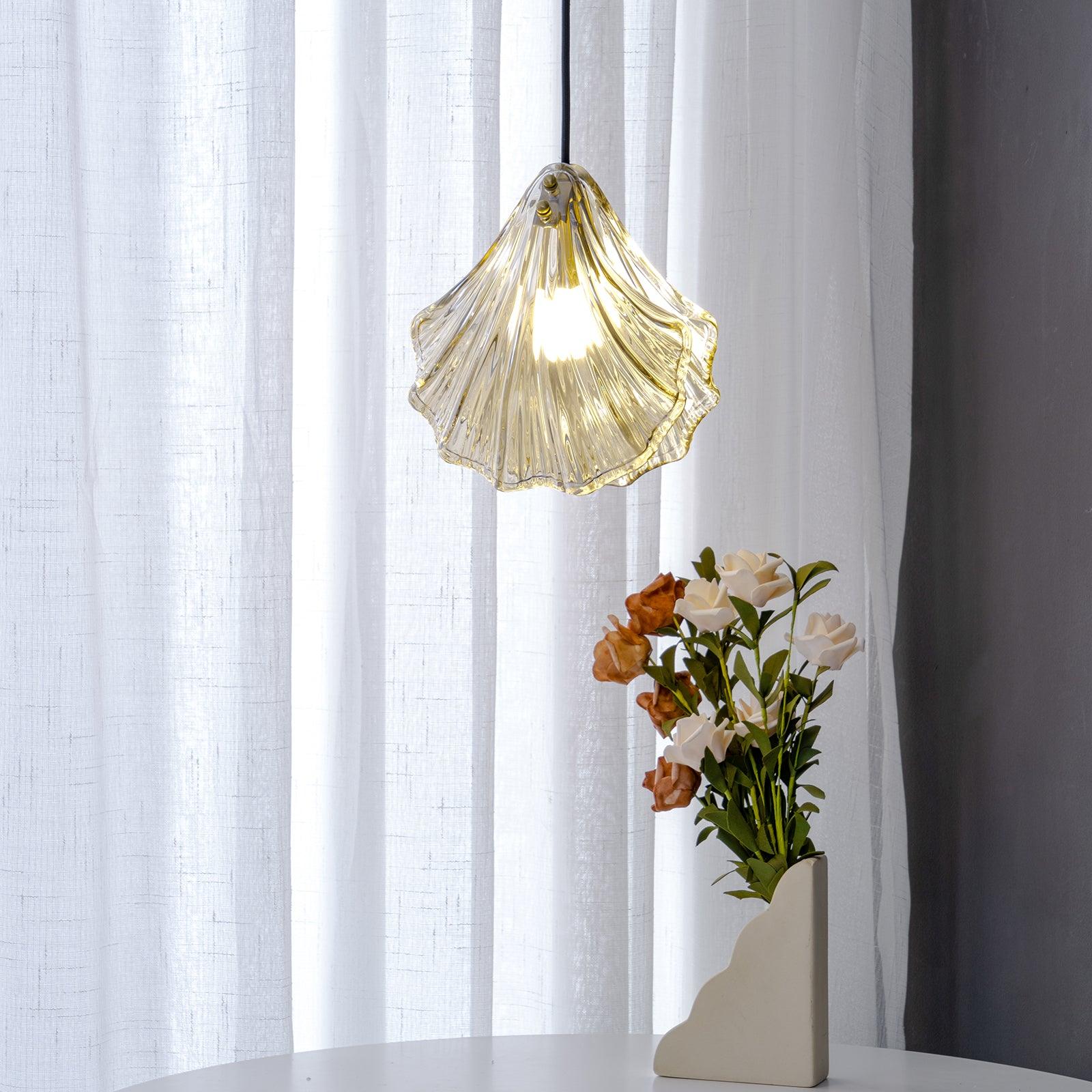 Covene Nordic Art Shell Mini Swag Glass Pendant Light-Neutral Decor
