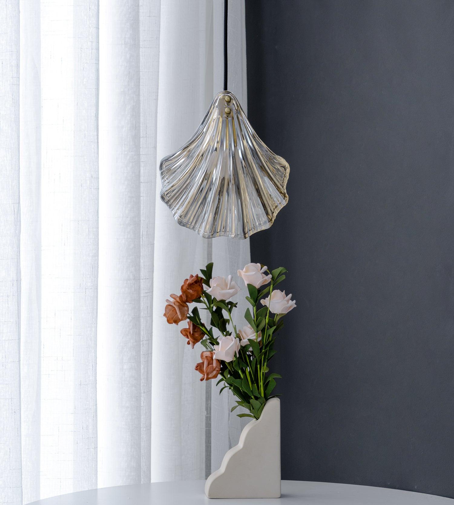 Covene Nordic Art Shell Mini Swag Glass Pendant Light-Neutral Decor