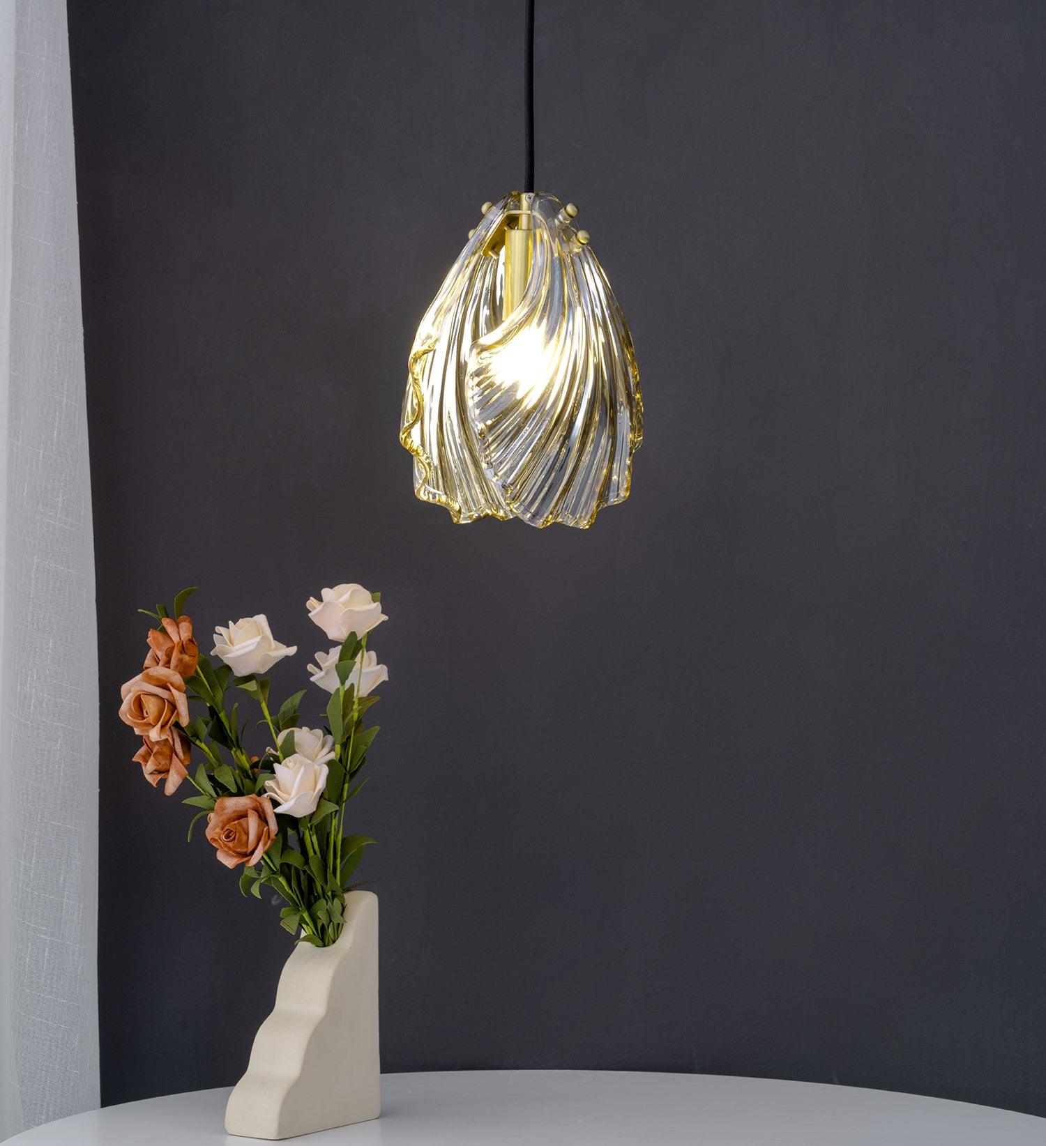 Covene Nordic Art Shell Mini Swag Glass Pendant Light-Neutral Decor