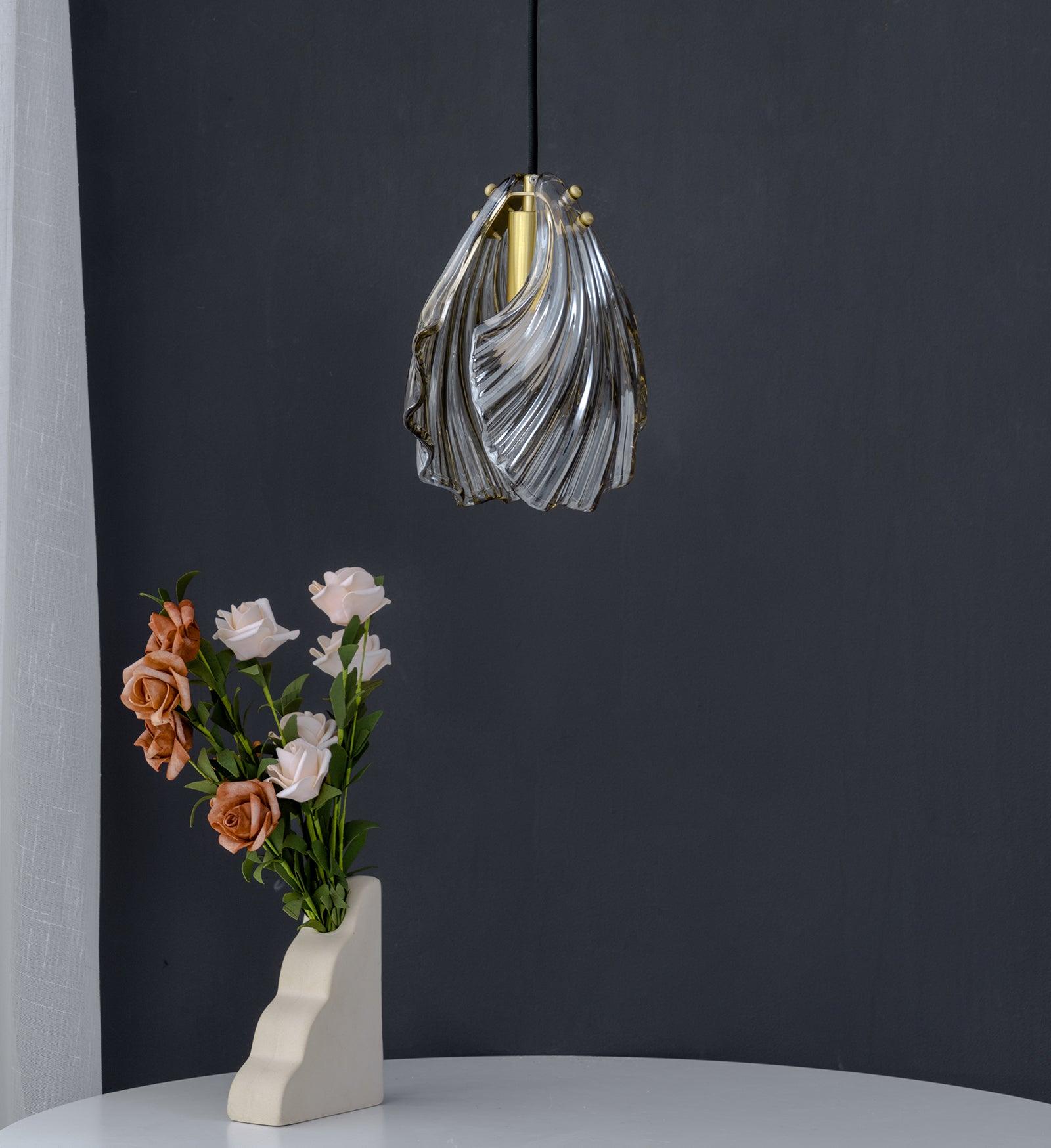 Covene Nordic Art Shell Mini Swag Glass Pendant Light-Neutral Decor