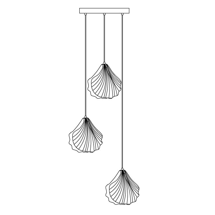 Veda Pendant Lamp Glass Shell Artistic Elegant-Neutral Decor