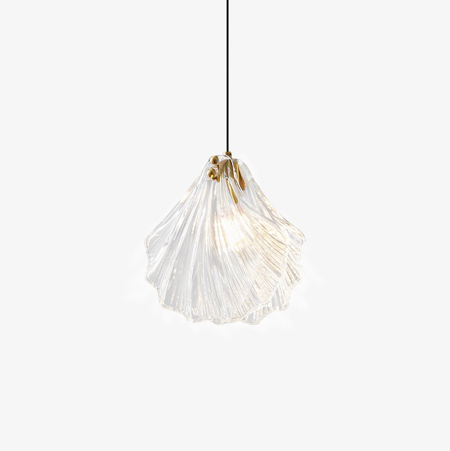 Covene Nordic Art Shell Mini Swag Glass Pendant Light-Neutral Decor