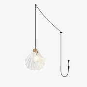 Covene Nordic Art Shell Mini Swag Glass Pendant Light-Neutral Decor