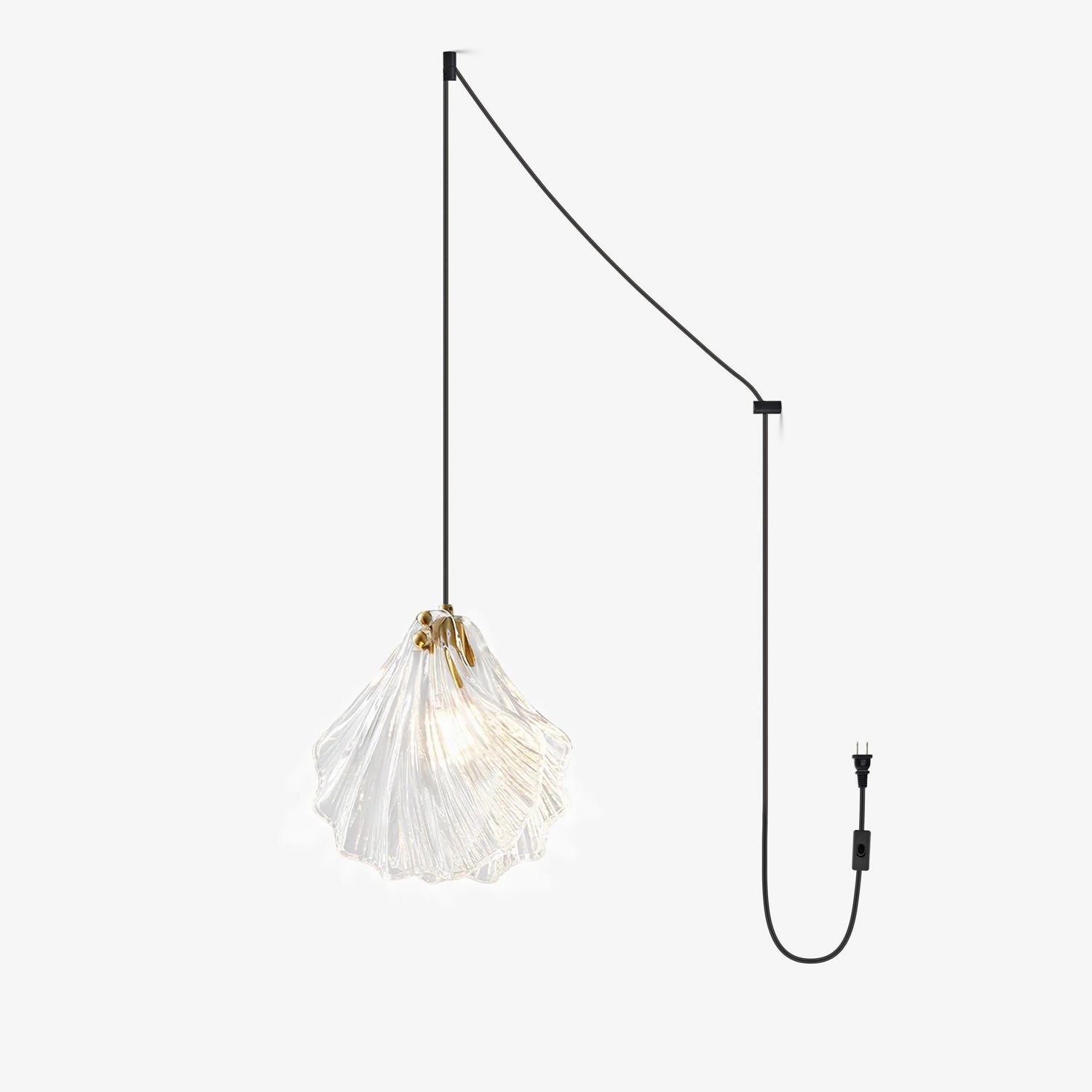 Covene Nordic Art Shell Mini Swag Glass Pendant Light-Neutral Decor