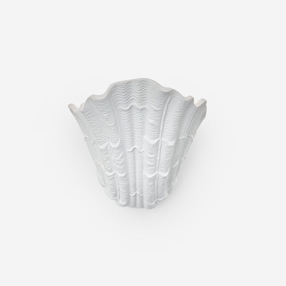 Wall Lamp Shell Plaster Handcrafted Seashell Shape Artistic