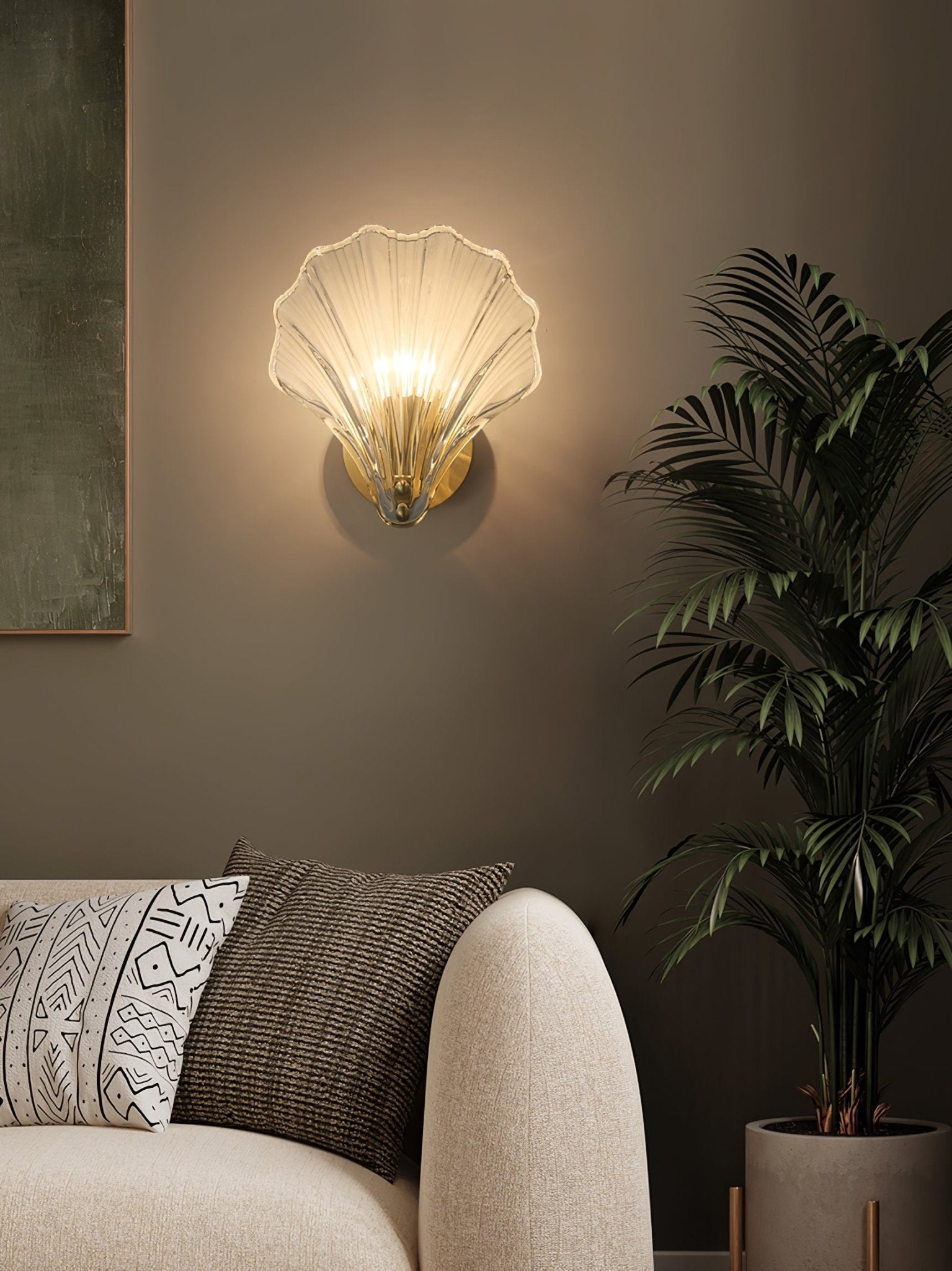 Neo Premium Elegance Brass Glass Wall Light-Neutral Decor