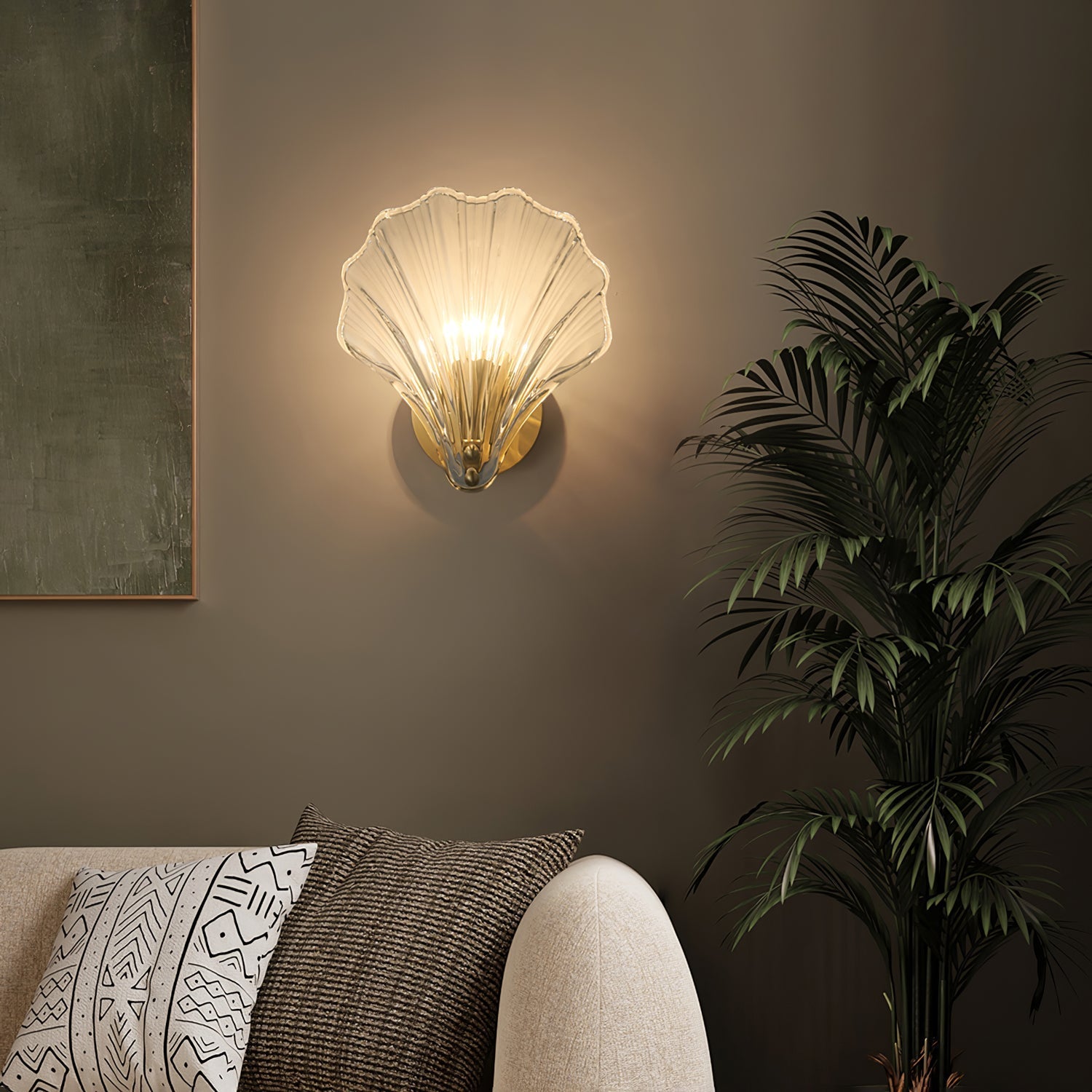 Neo Premium Elegance Brass Glass Wall Light-Neutral Decor