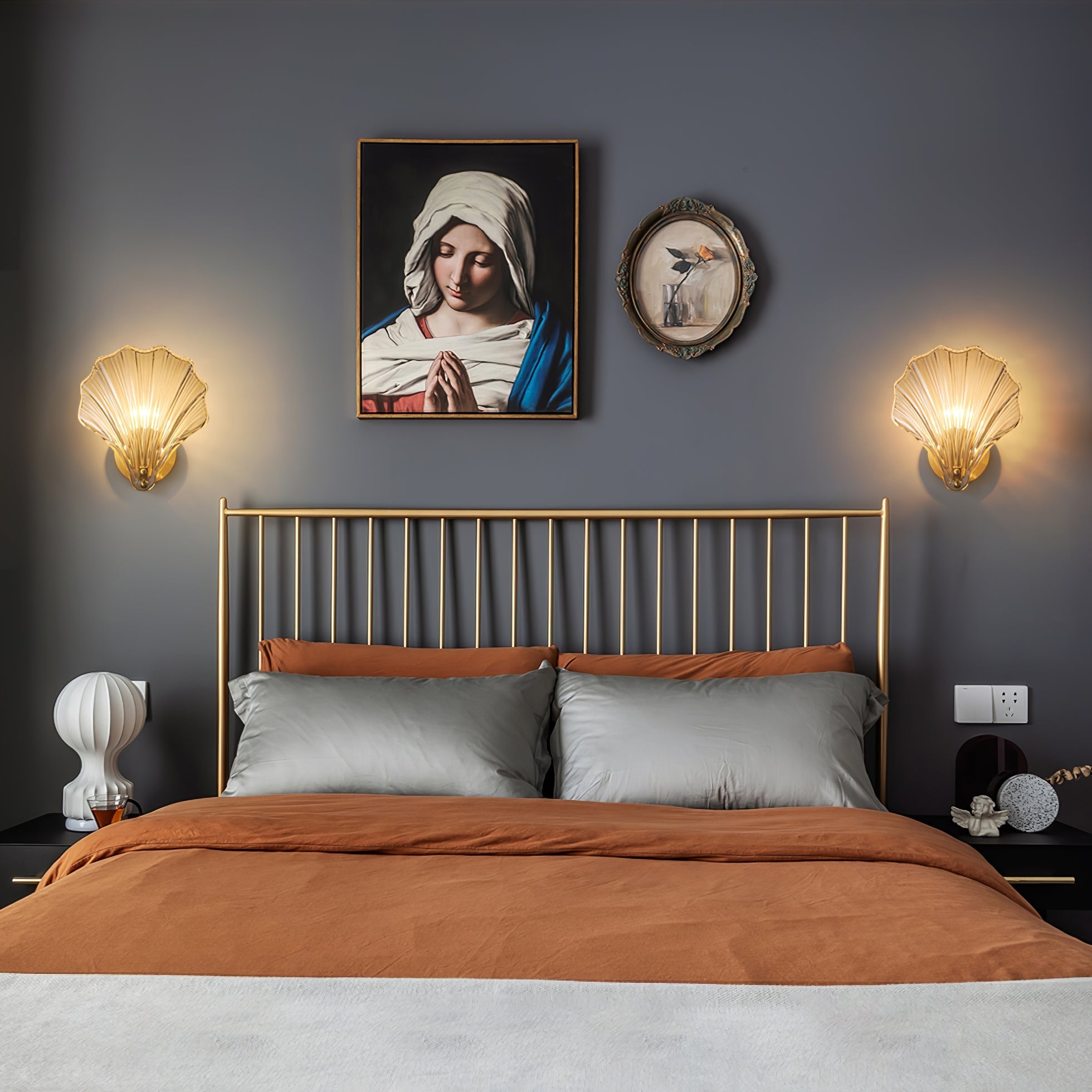 Neo Premium Elegance Brass Glass Wall Light-Neutral Decor