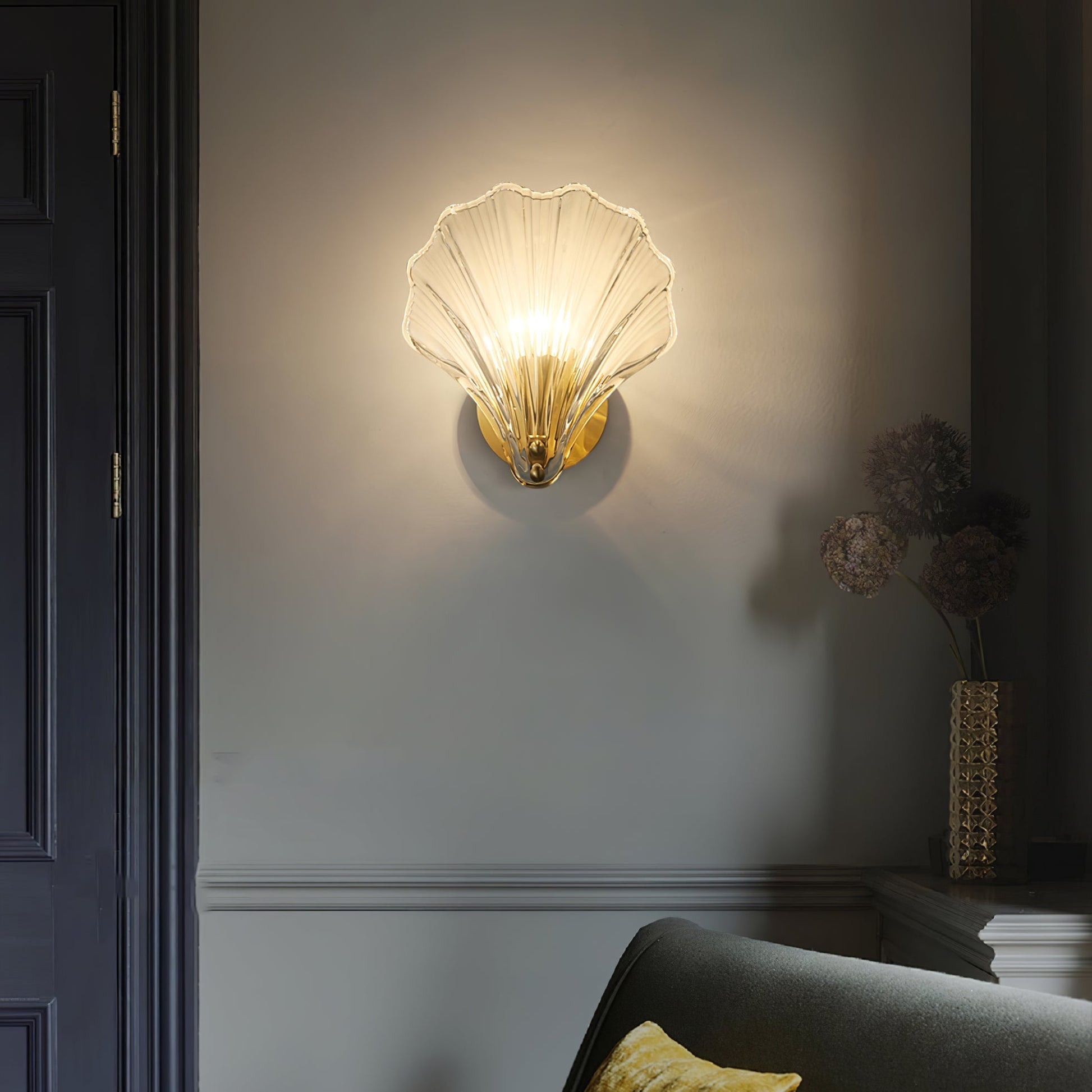 Neo Premium Elegance Brass Glass Wall Light-Neutral Decor