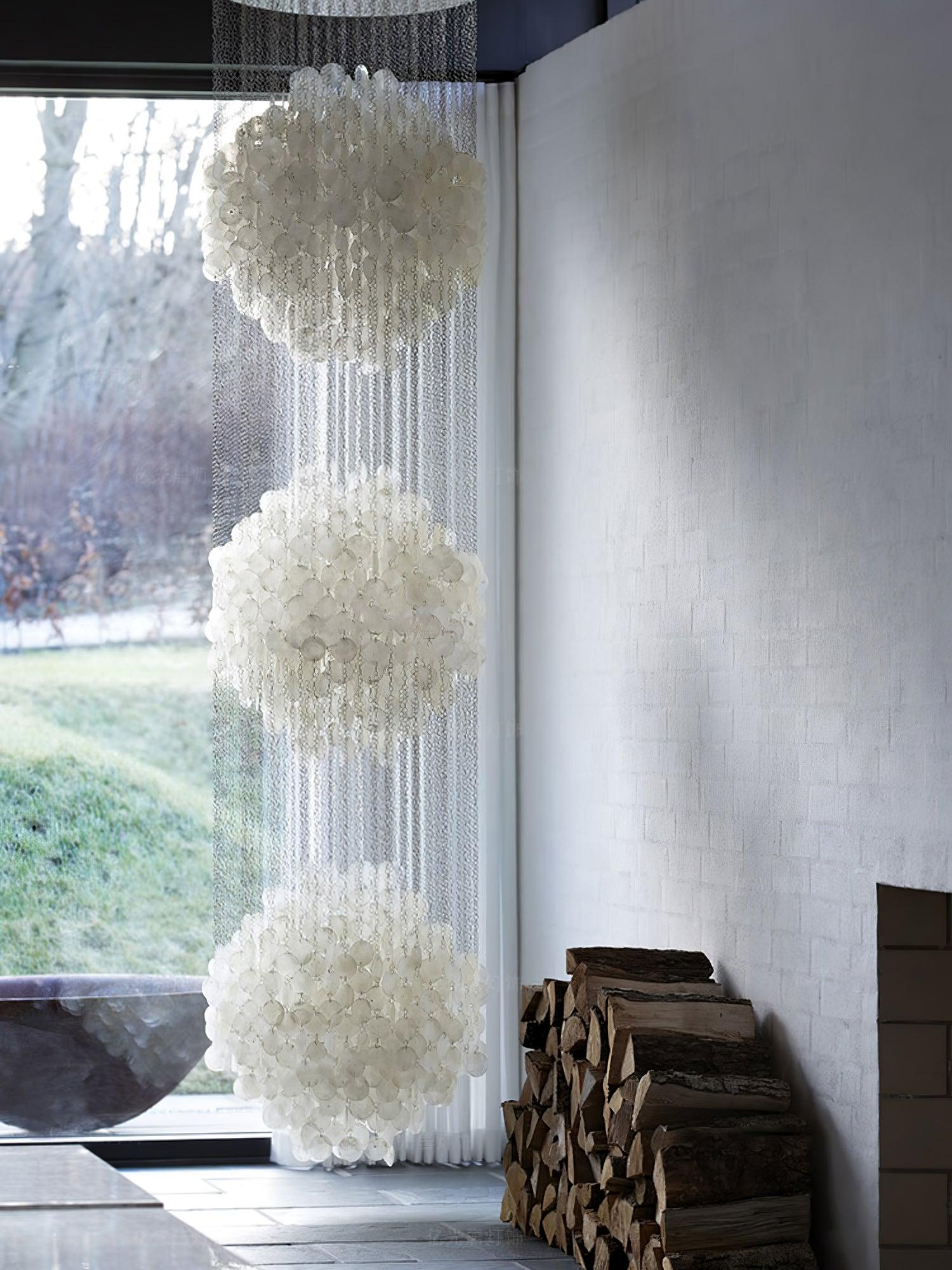 Neloza Coastal Shell Pendant Light-Neutral Decor