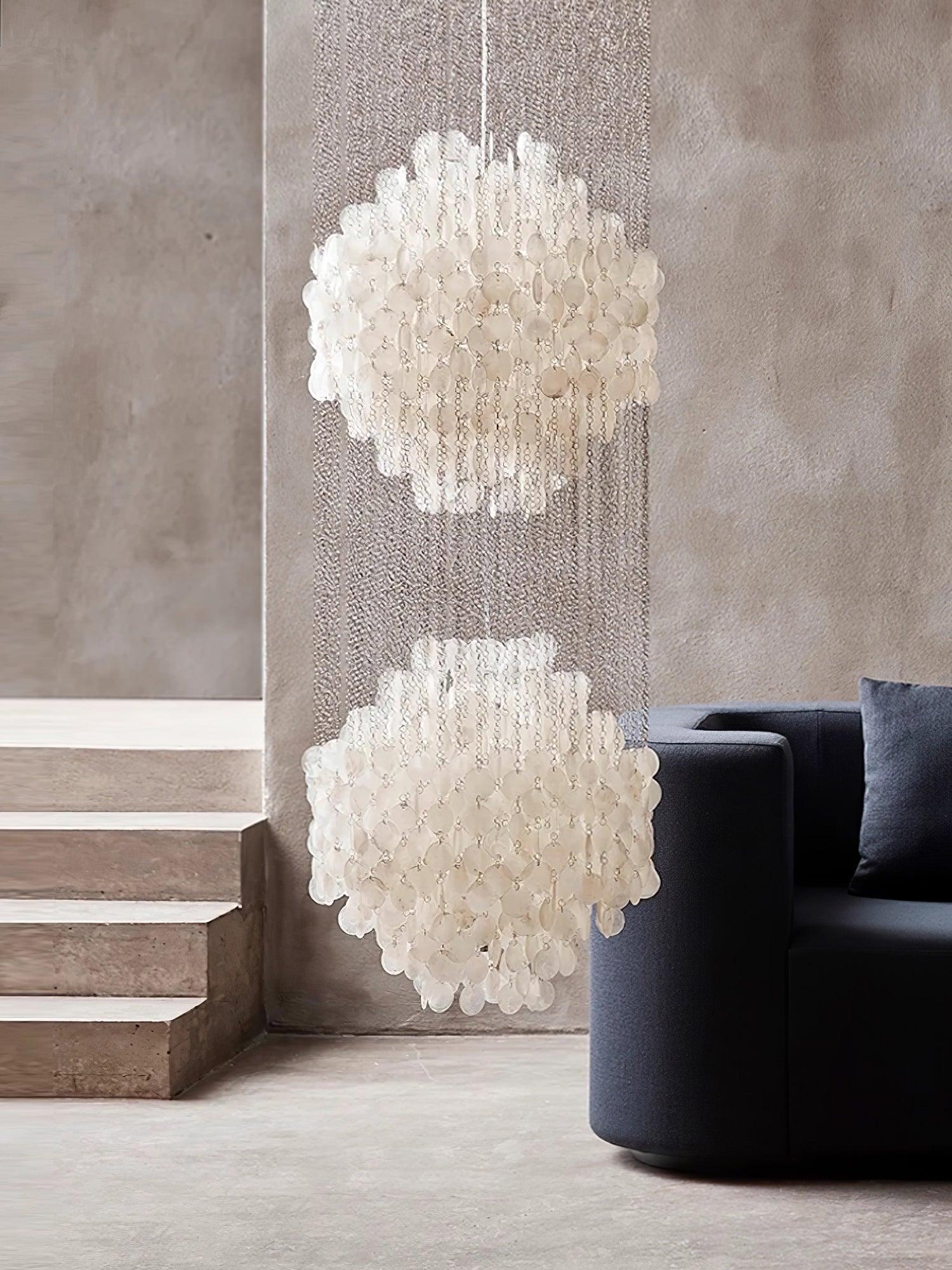 Neloza Coastal Shell Pendant Light-Neutral Decor