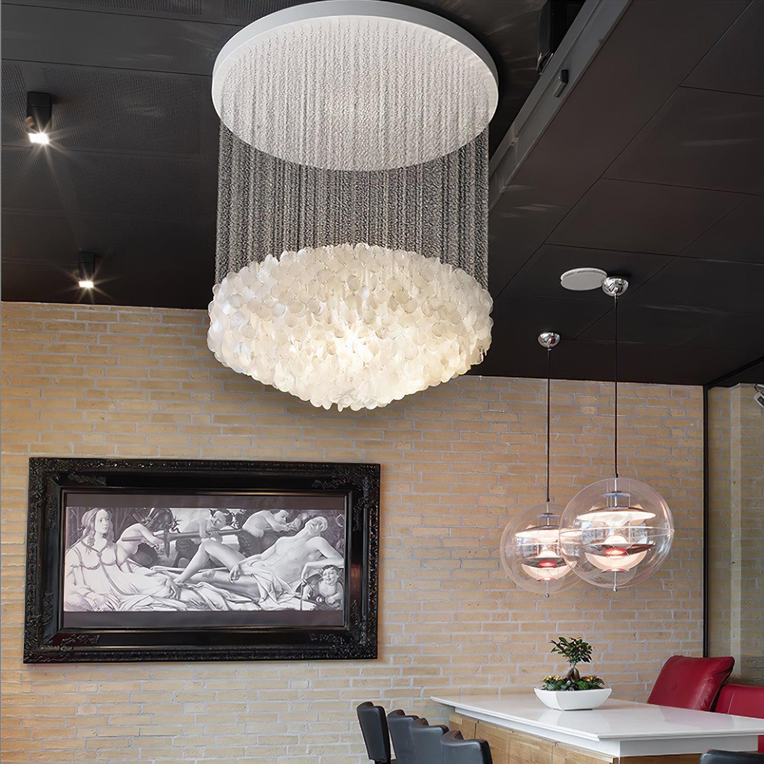 Neloza Coastal Shell Pendant Light-Neutral Decor