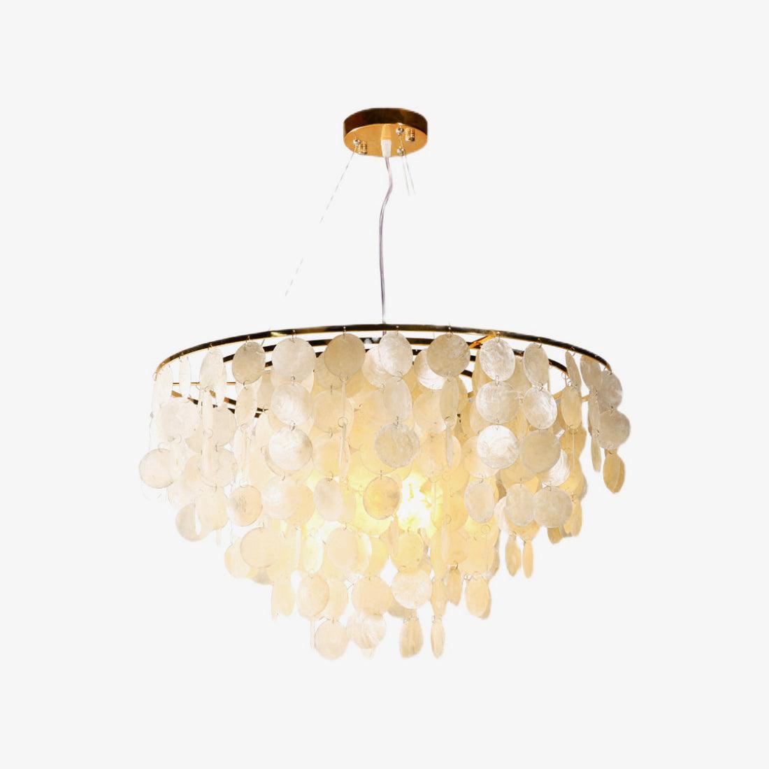 Esileth Postmodern Luxury Shell Wind Chime Chandelier-Neutral Decor