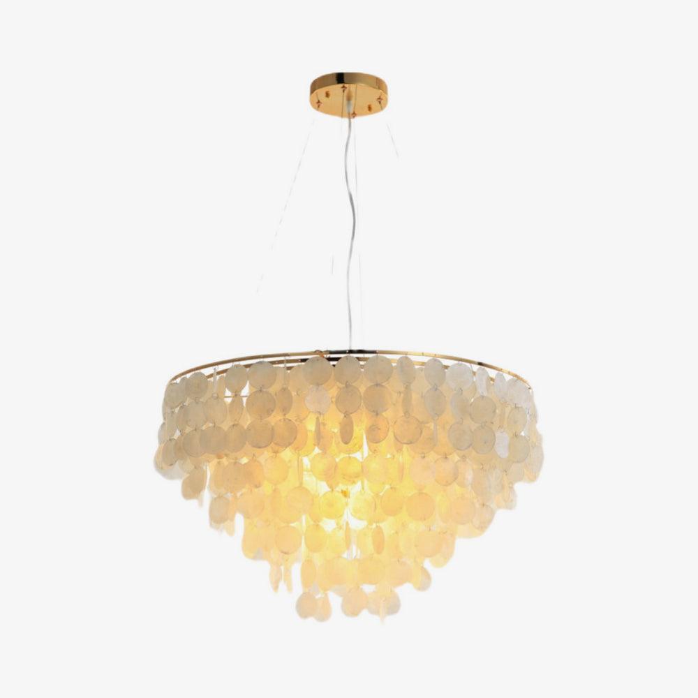 Esileth Postmodern Luxury Shell Wind Chime Chandelier-Neutral Decor