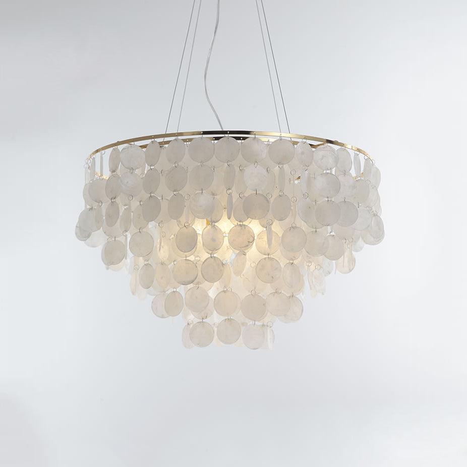 Esileth Postmodern Luxury Shell Wind Chime Chandelier-Neutral Decor