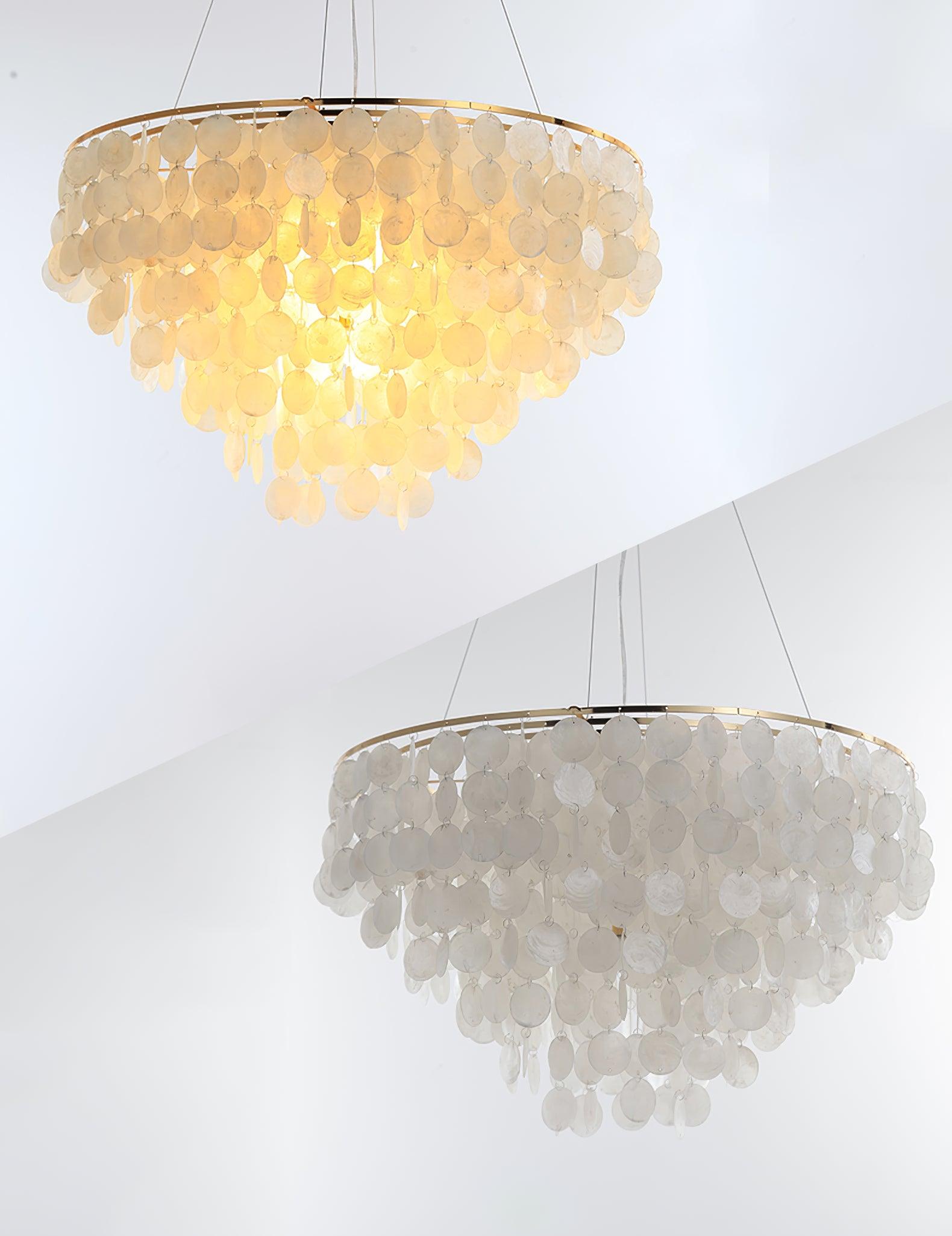 Esileth Postmodern Luxury Shell Wind Chime Chandelier-Neutral Decor