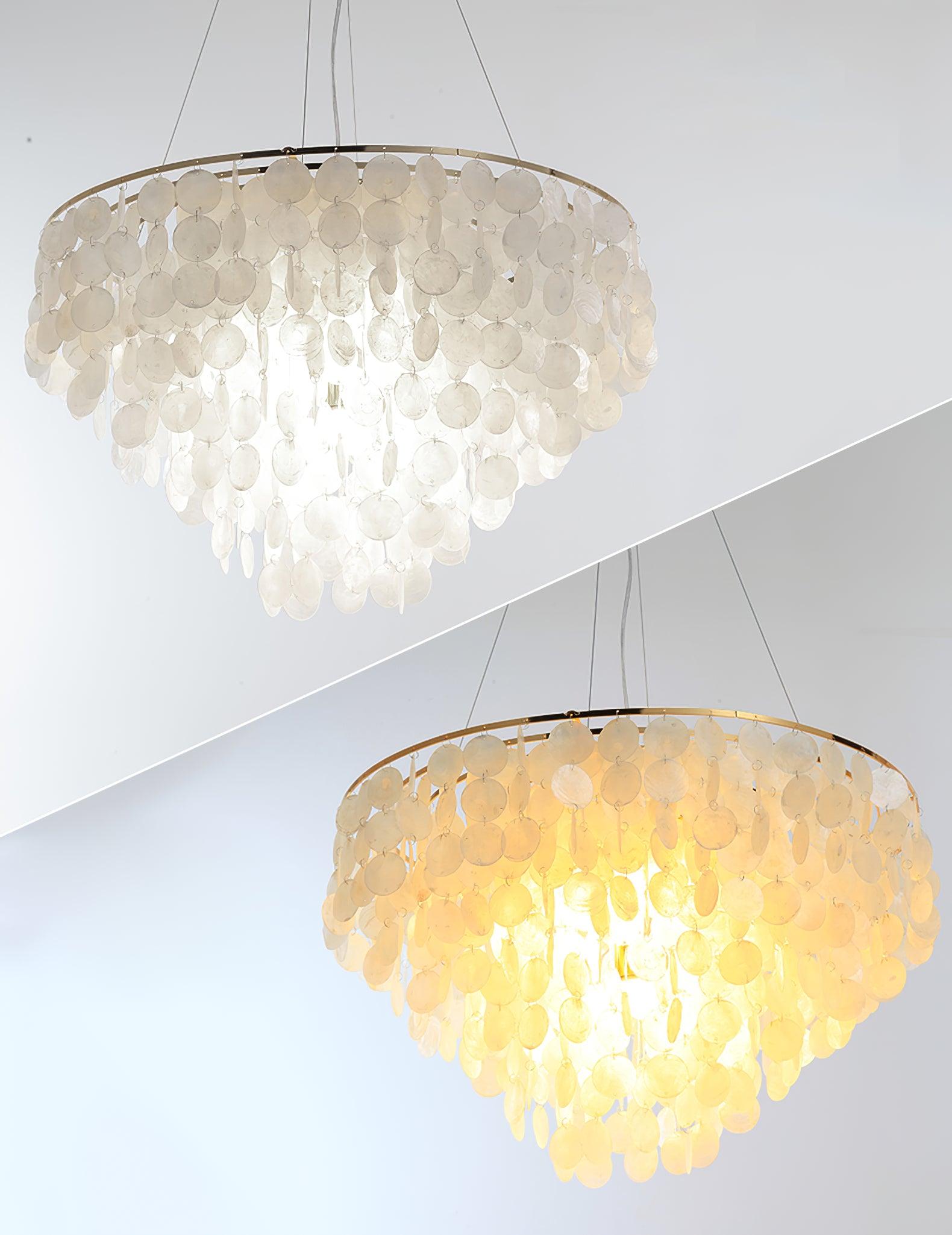 Esileth Postmodern Luxury Shell Wind Chime Chandelier-Neutral Decor