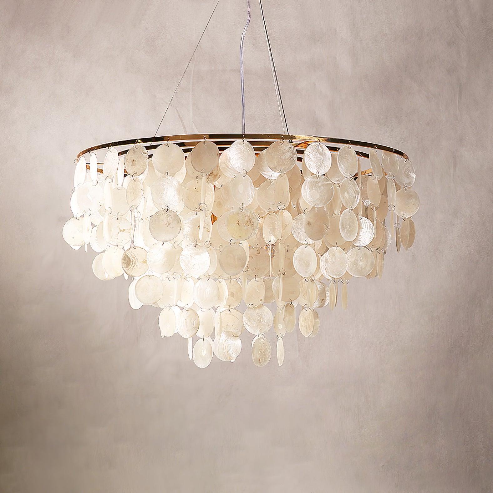 Esileth Postmodern Luxury Shell Wind Chime Chandelier-Neutral Decor