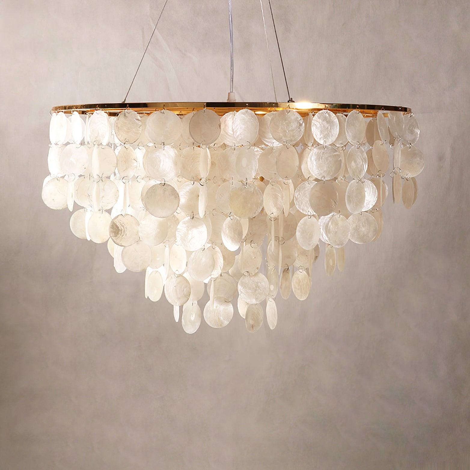 Esileth Postmodern Luxury Shell Wind Chime Chandelier-Neutral Decor